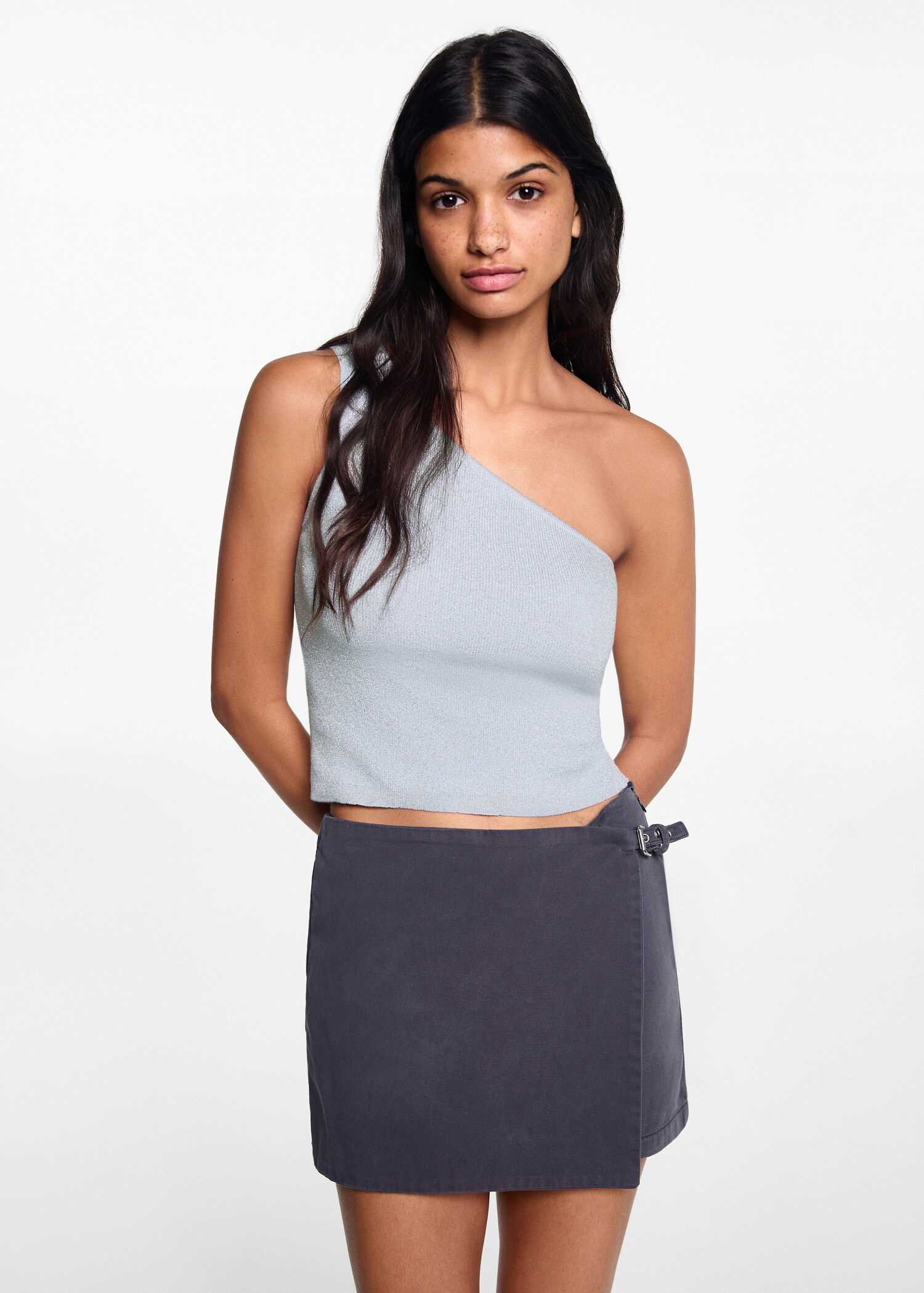 Top asimmetrico lurex - Piano medio