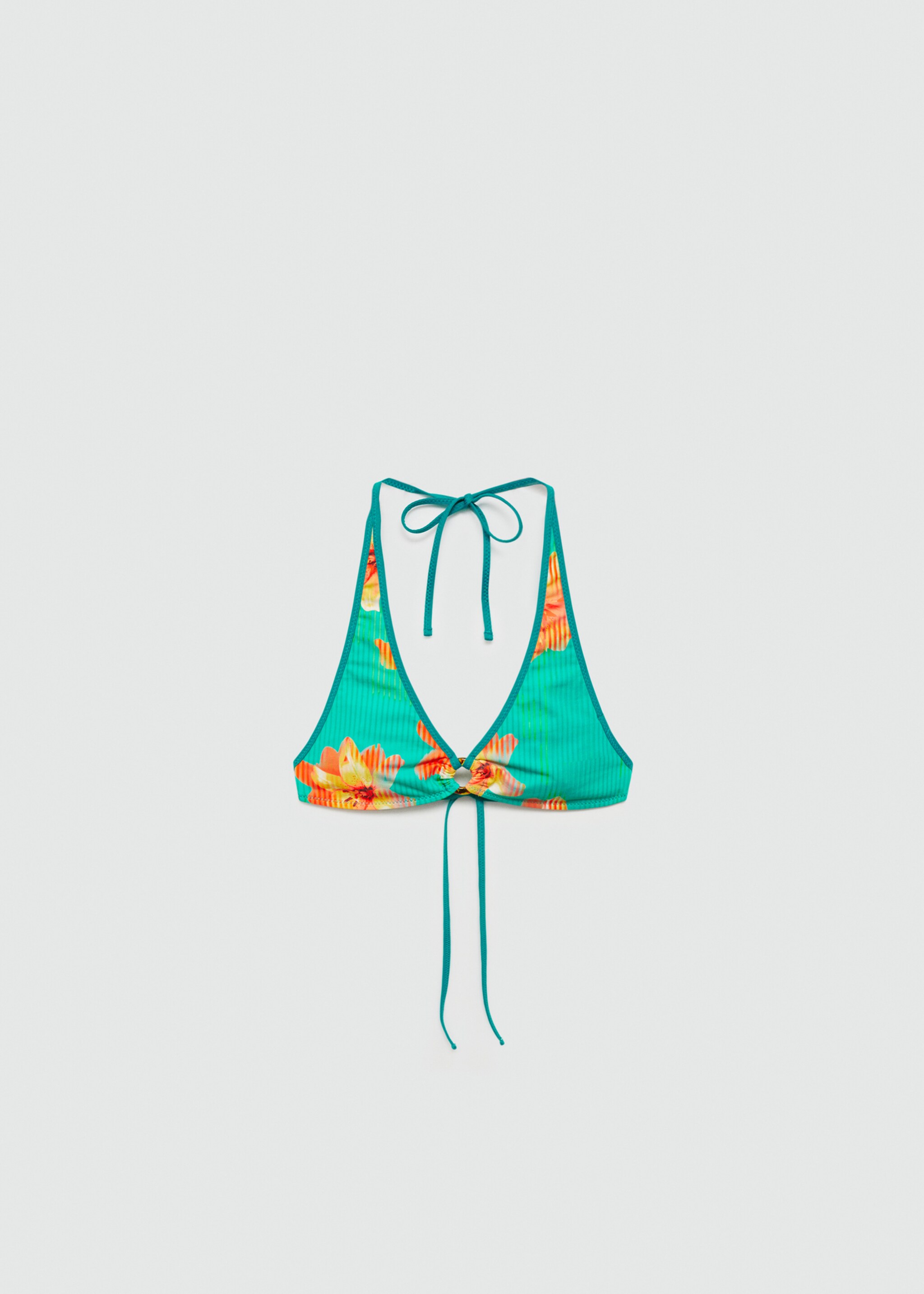 Bikini top with decorative ring - Article without model, Green. Ref: 77090626-00.