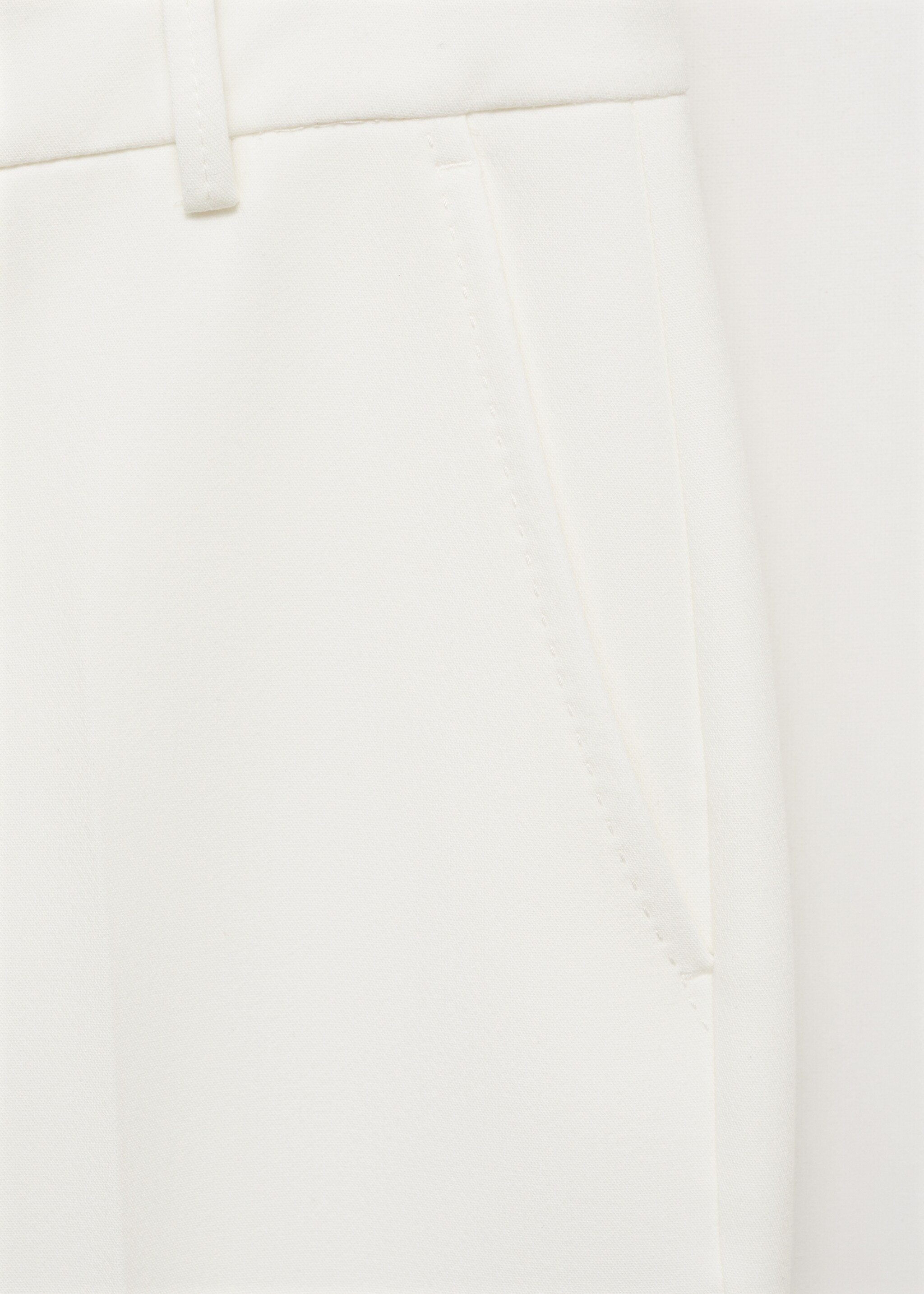 Rechte bandplooibroek - Detail van het artikel 0, Wit. Ref: 77090642-00.