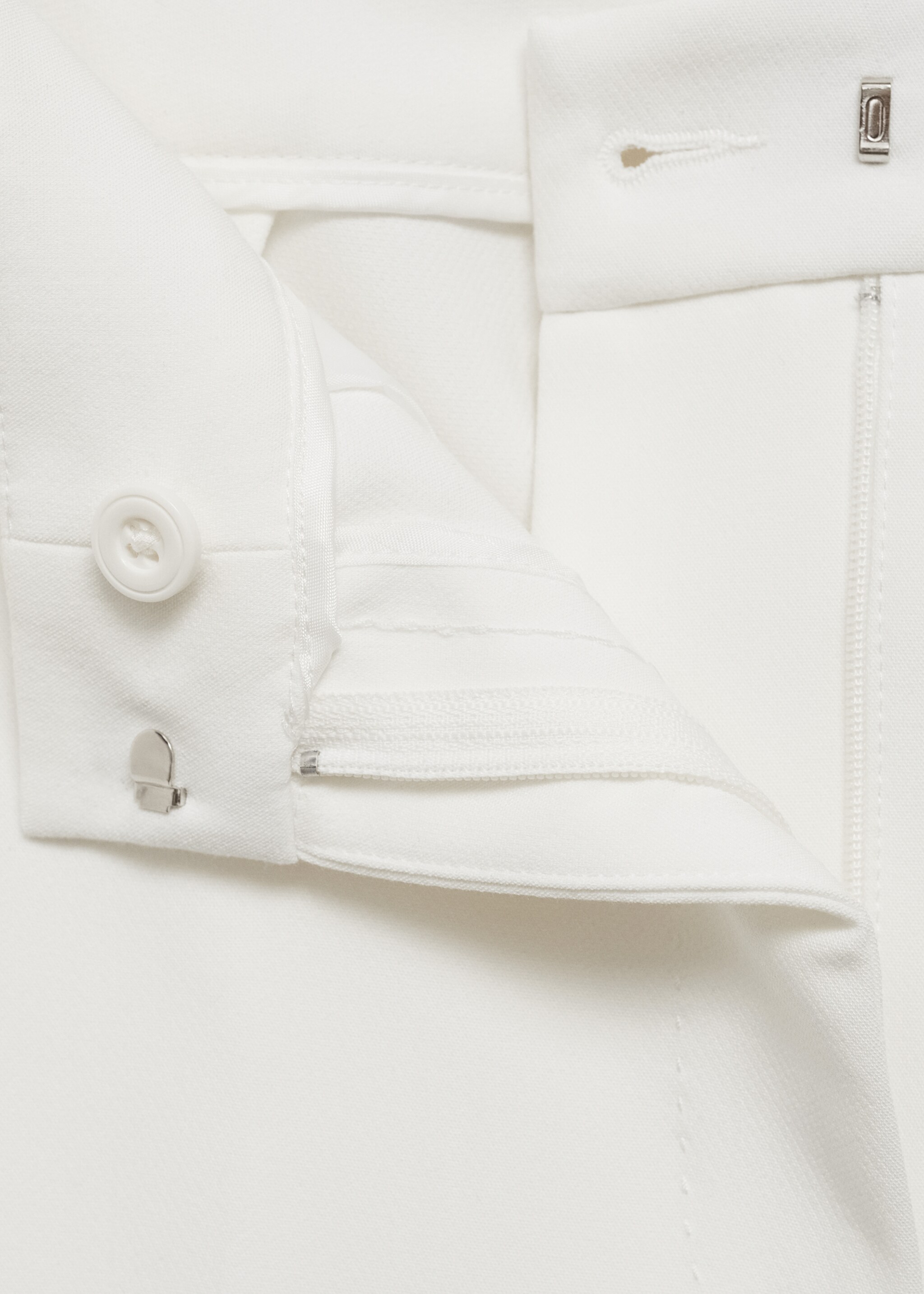 Rechte bandplooibroek - Detail van het artikel 8, Wit. Ref: 77090642-00.