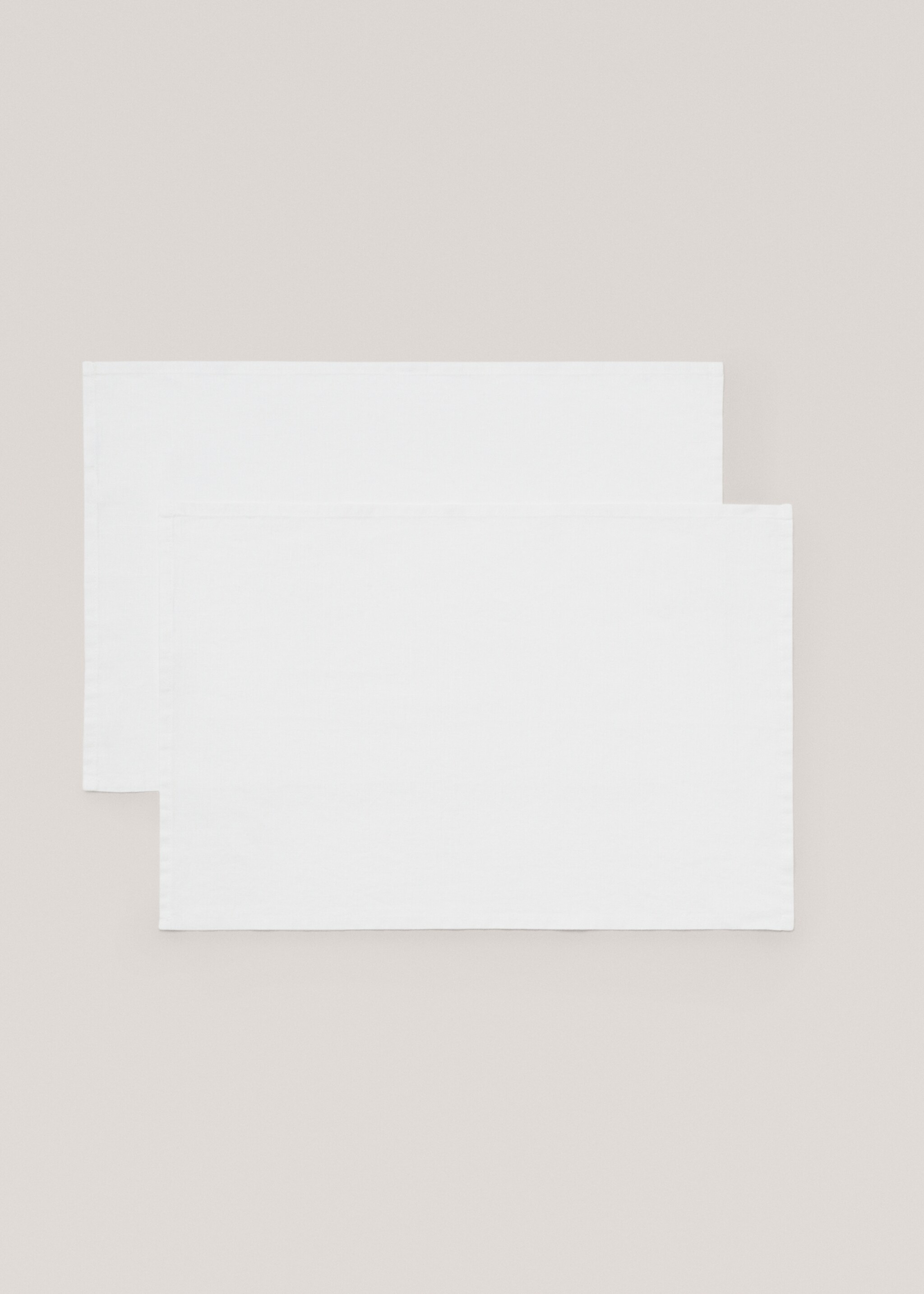 100% plain linen placemat - Article without model, Off White. Ref: 77091012-00.