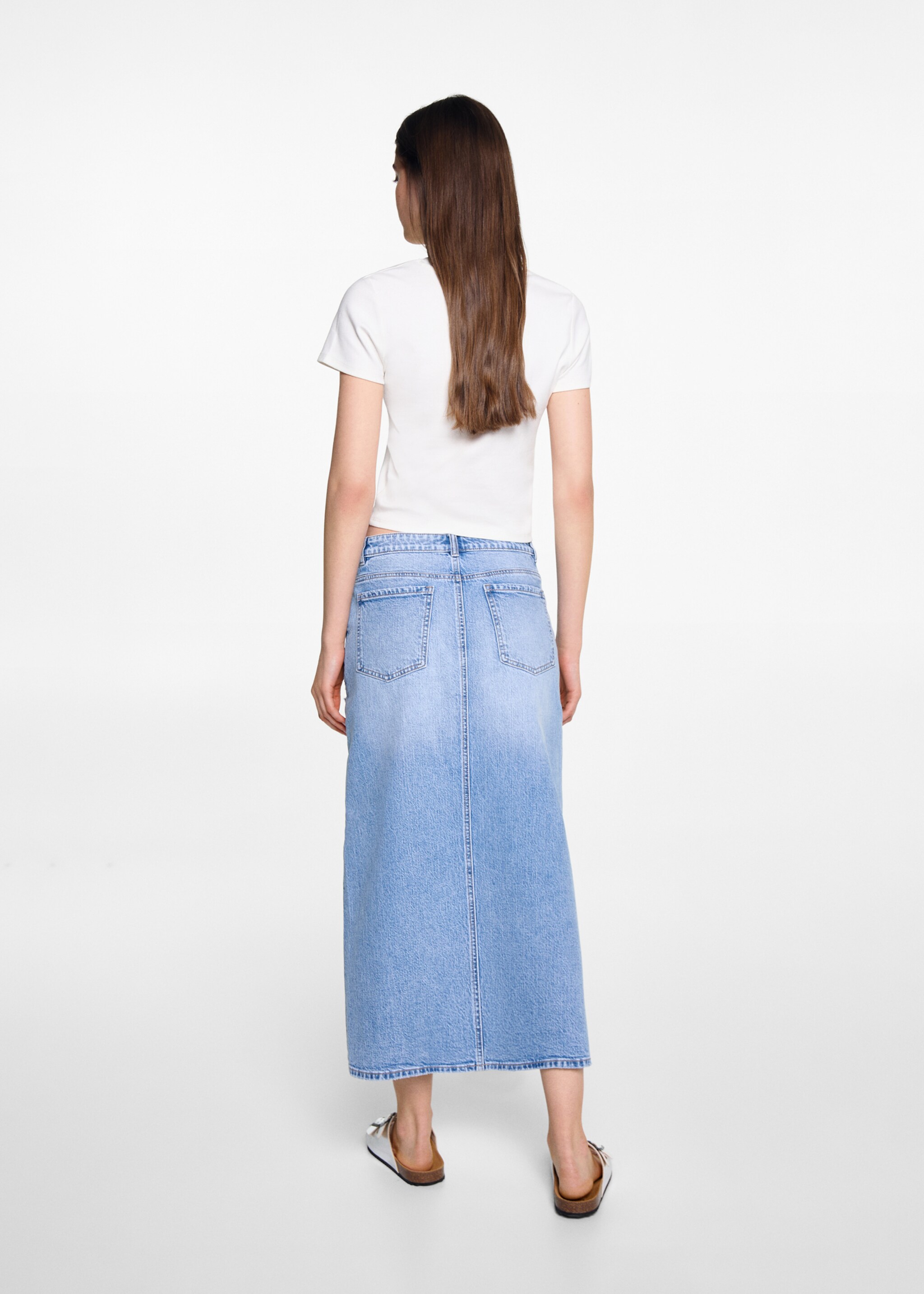 Slit denim skirt - Reverse of the article