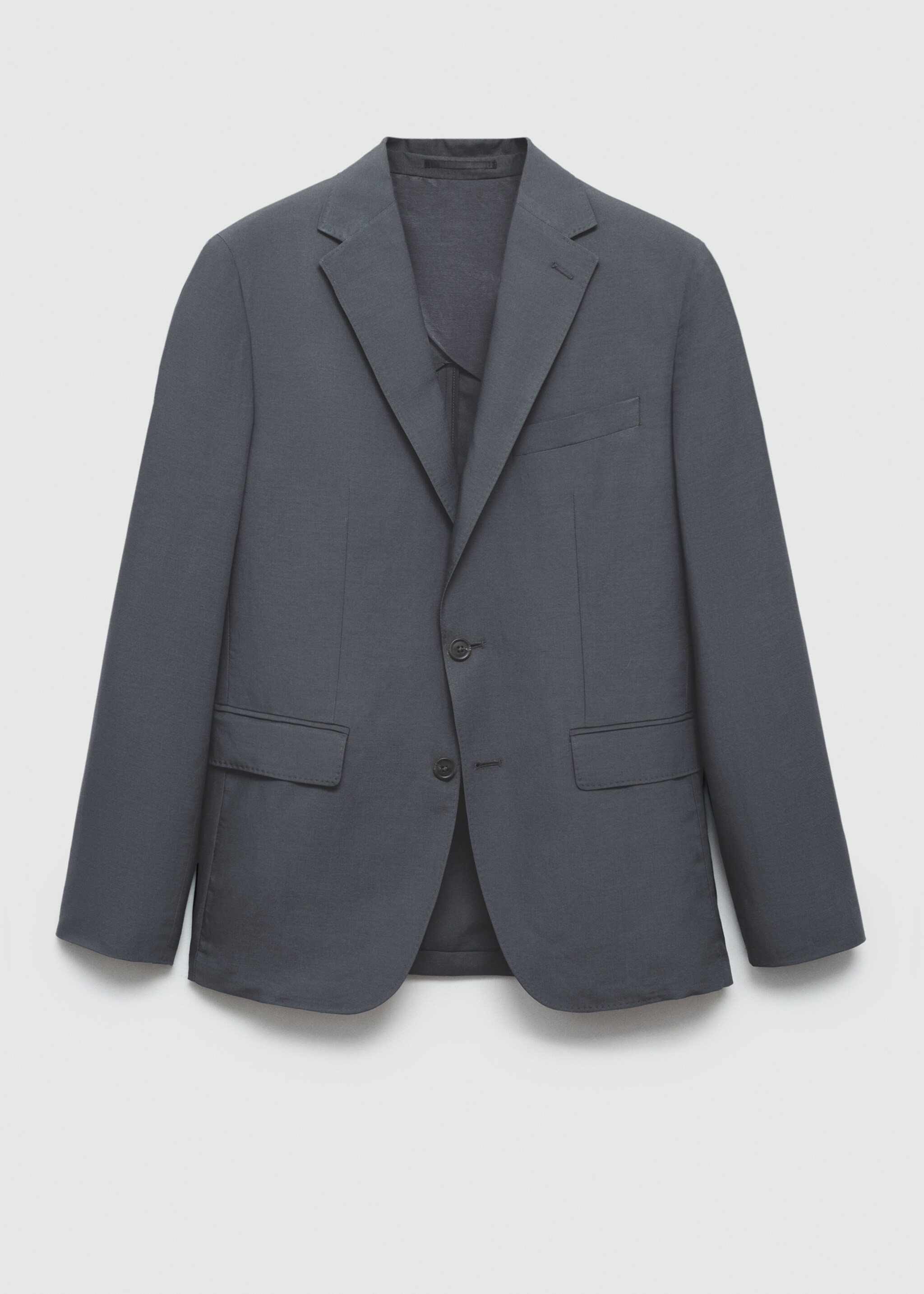 Slim Fit-Anzugblazer aus Leinengemisch - Artikel ohne Model, Petrolblau. Ref: 77092531-00.