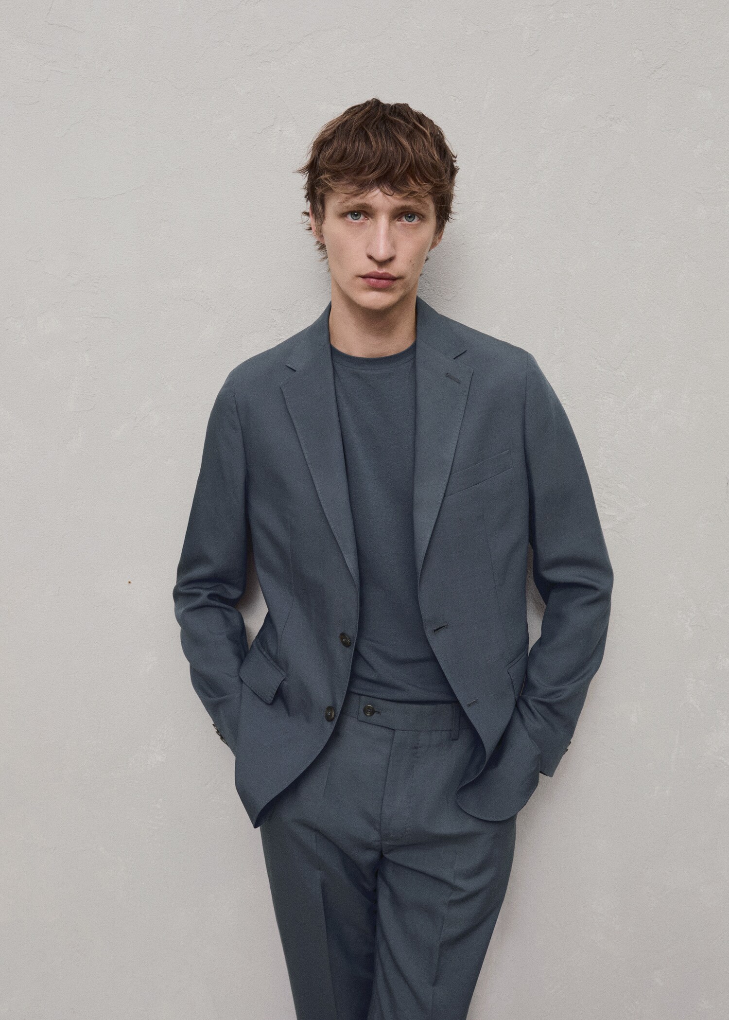 Slim Fit-Anzugblazer aus Leinengemisch - Detail des Artikels 3