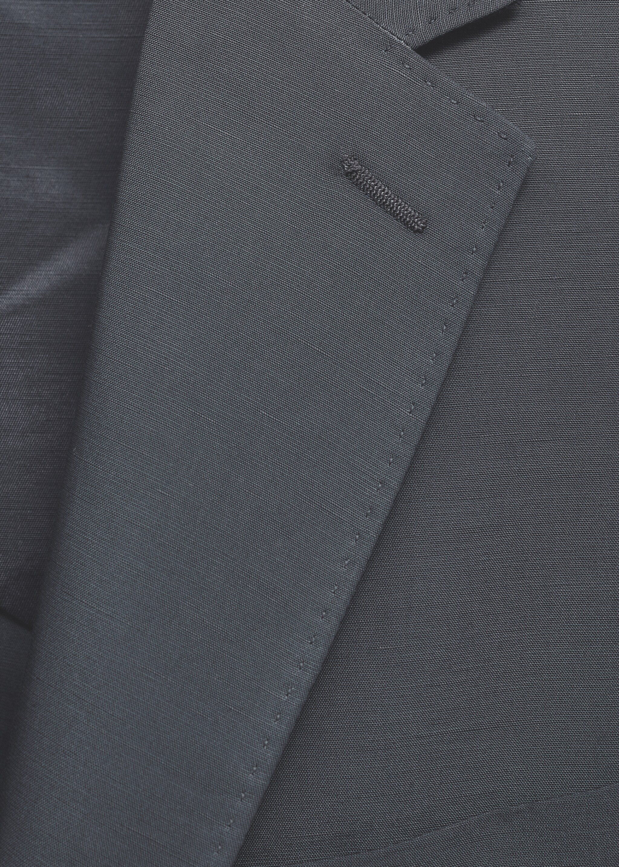 Slim Fit-Anzugblazer aus Leinengemisch - Detail des Artikels 8, Petrolblau. Ref: 77092531-00.