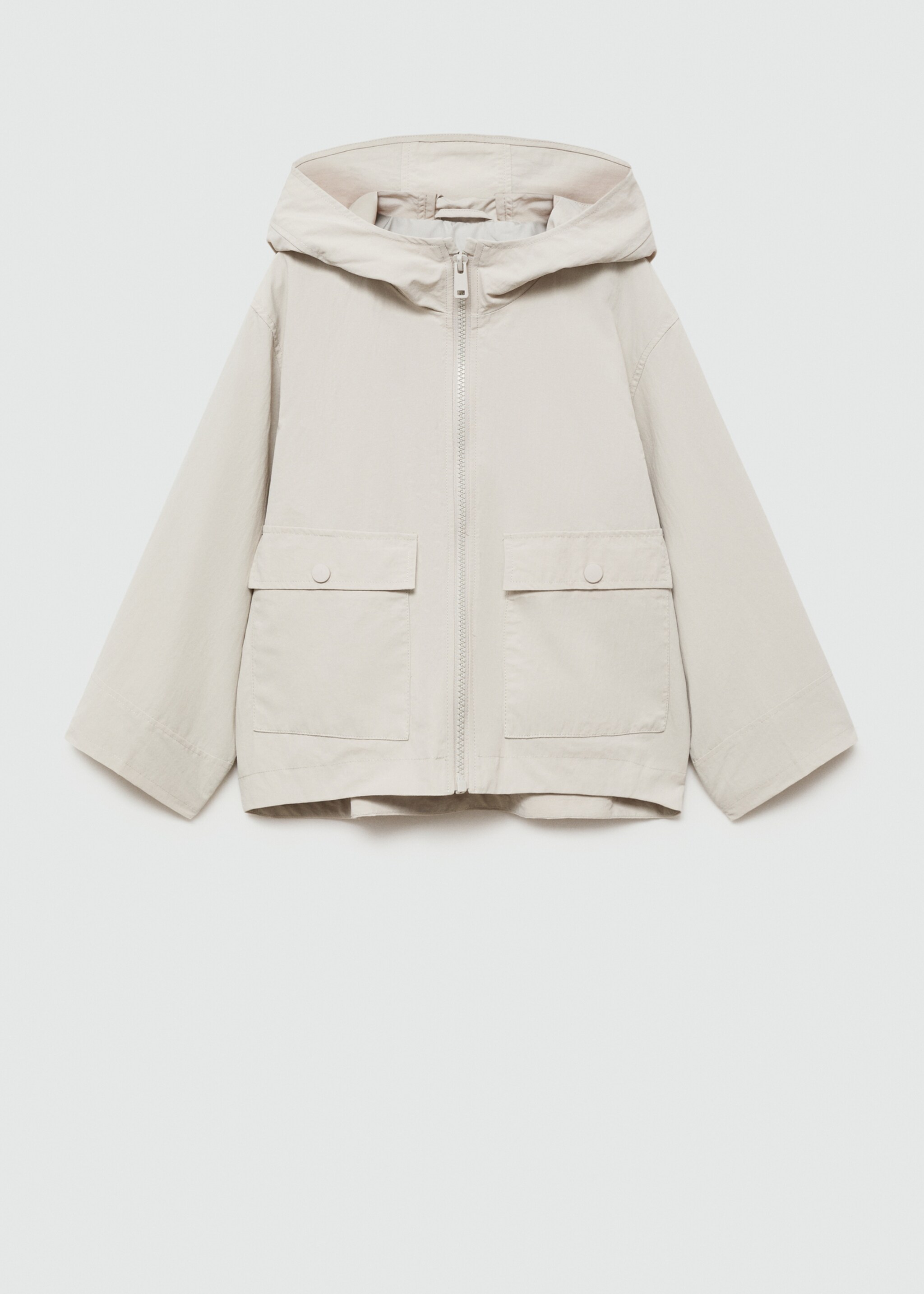 Raincoat hooded jacket - Article without model, Grey. Ref: 77092540-00.