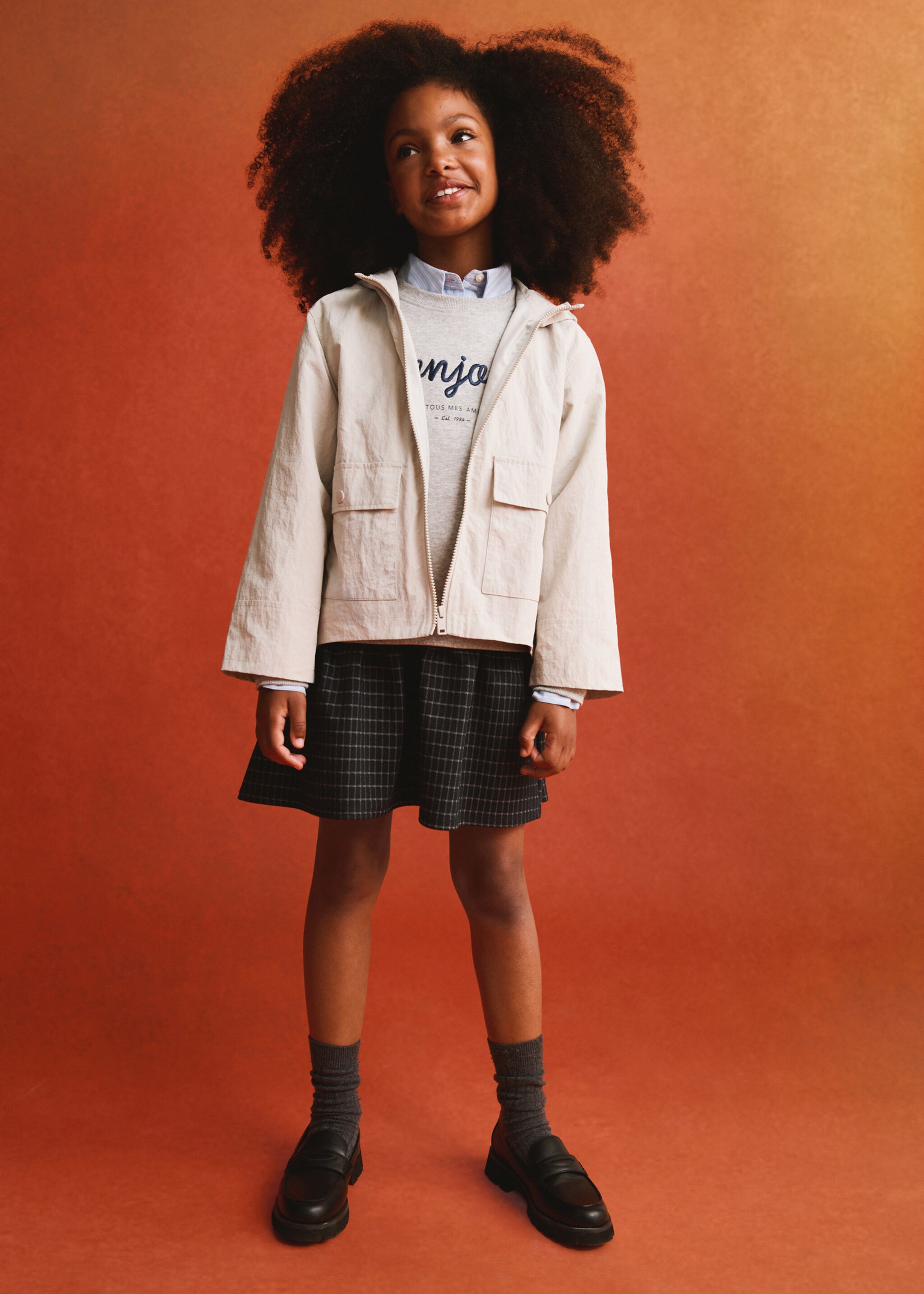 Raincoat hooded jacket - Details of the article 5, Grey. Ref: 77092540-00.