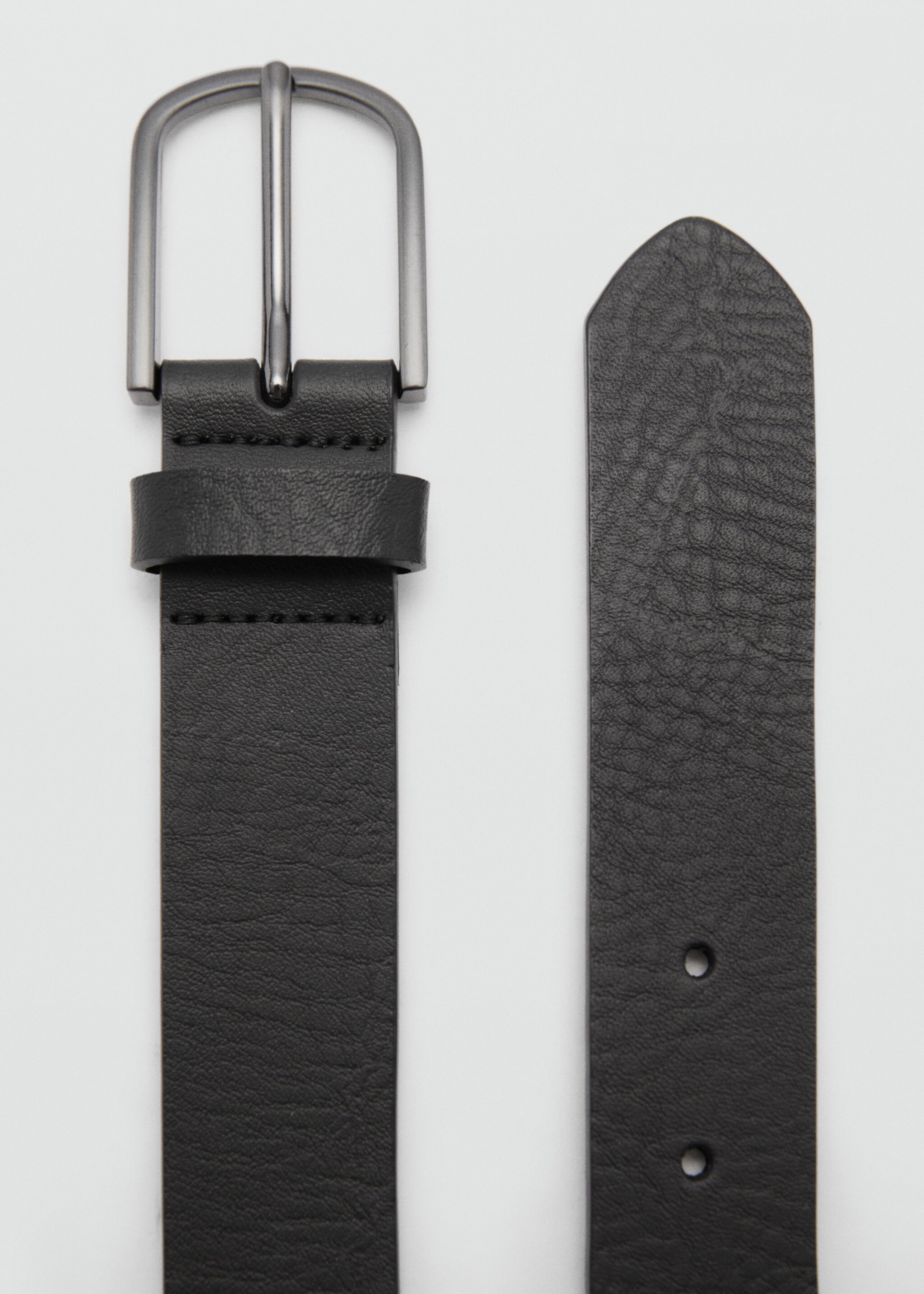 Leather belt with square buckle  - Medium plane