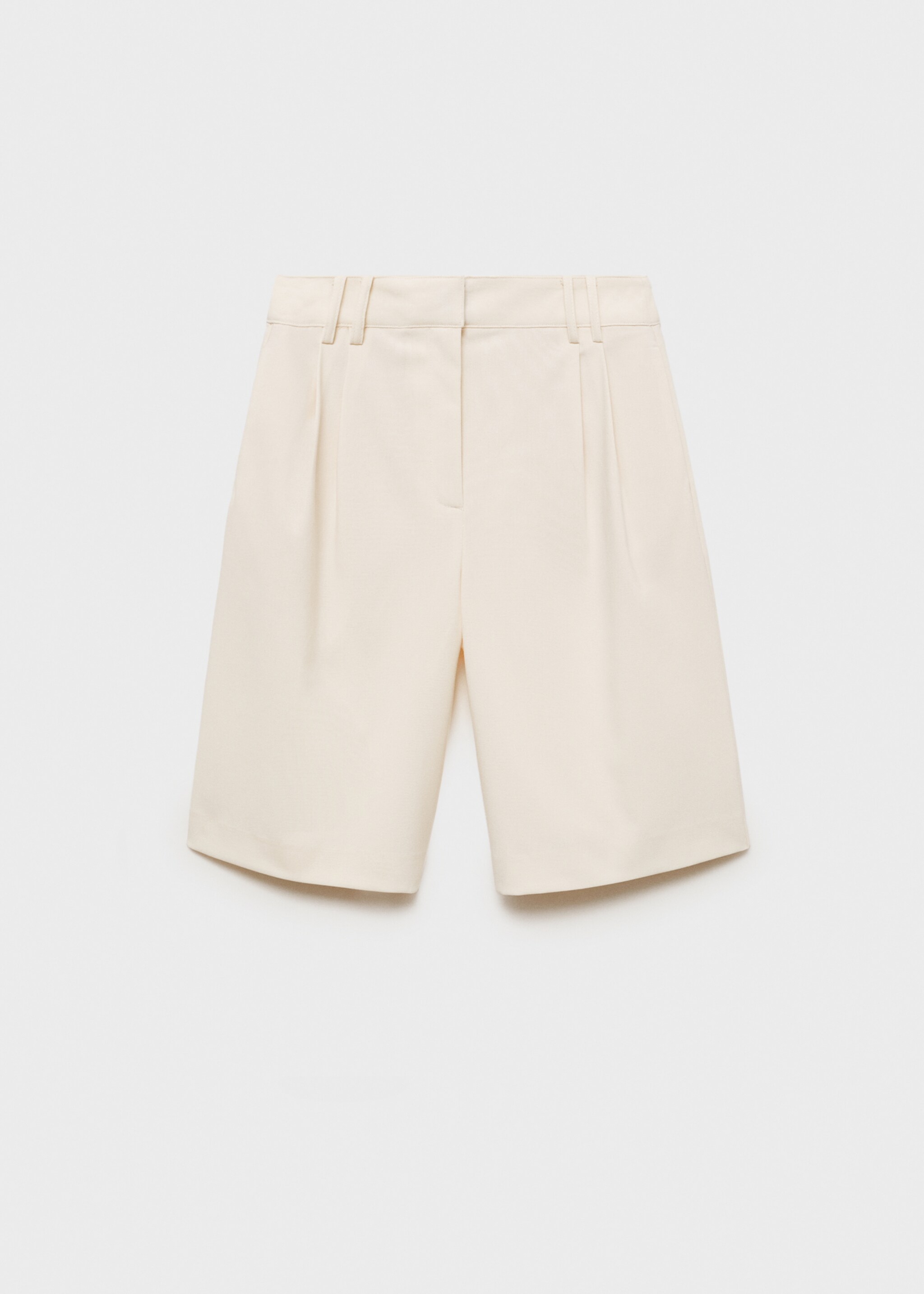 Straight-fit high-waist bermuda shorts - Article without model, Ecru. Ref: 77092912-00.
