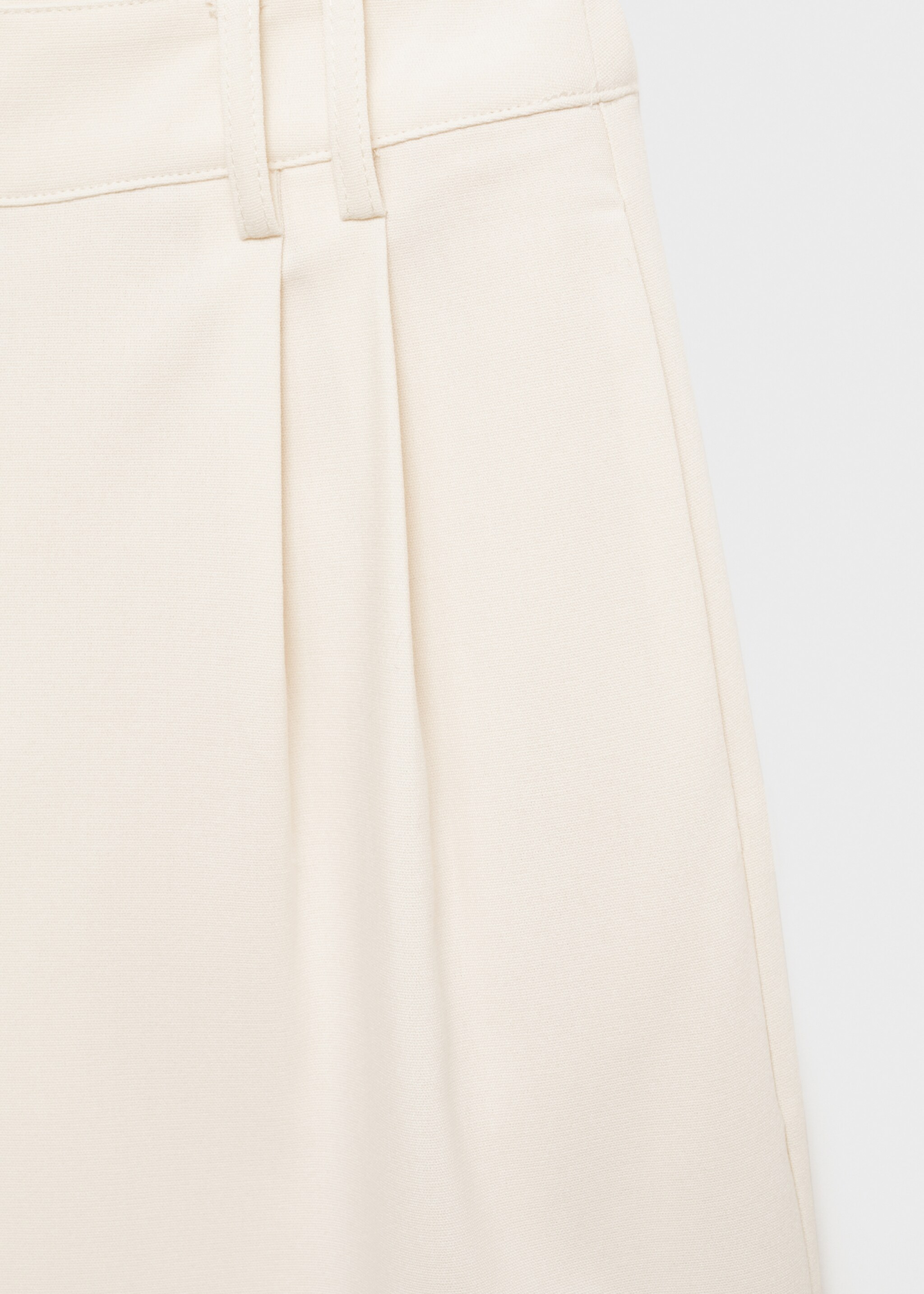 Straight-fit high-waist bermuda shorts - Details of the article 0, Ecru. Ref: 77092912-00.