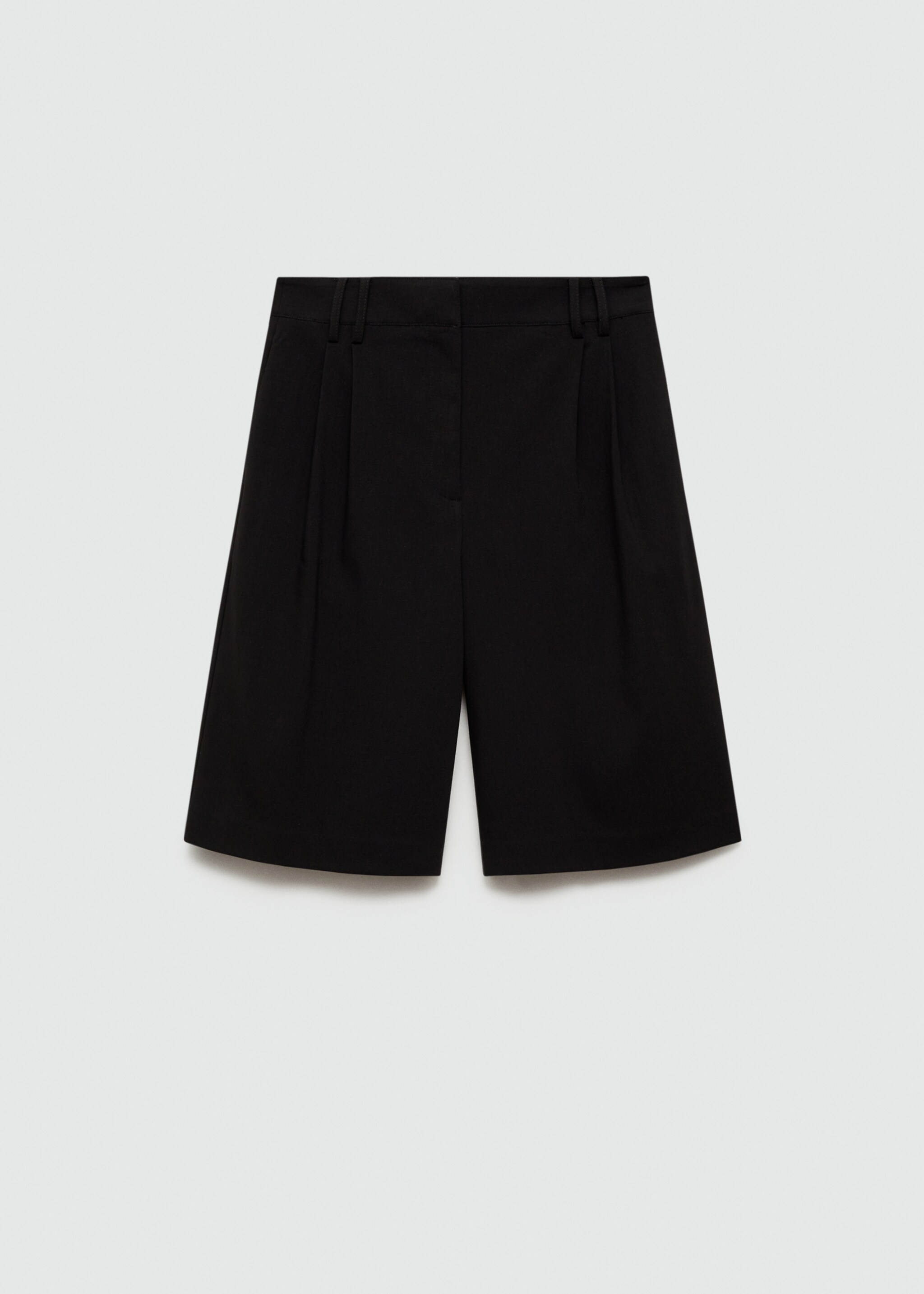 Bermuda droit taille haute - Article sans modèle, Noir. Ref: 77092912-00.