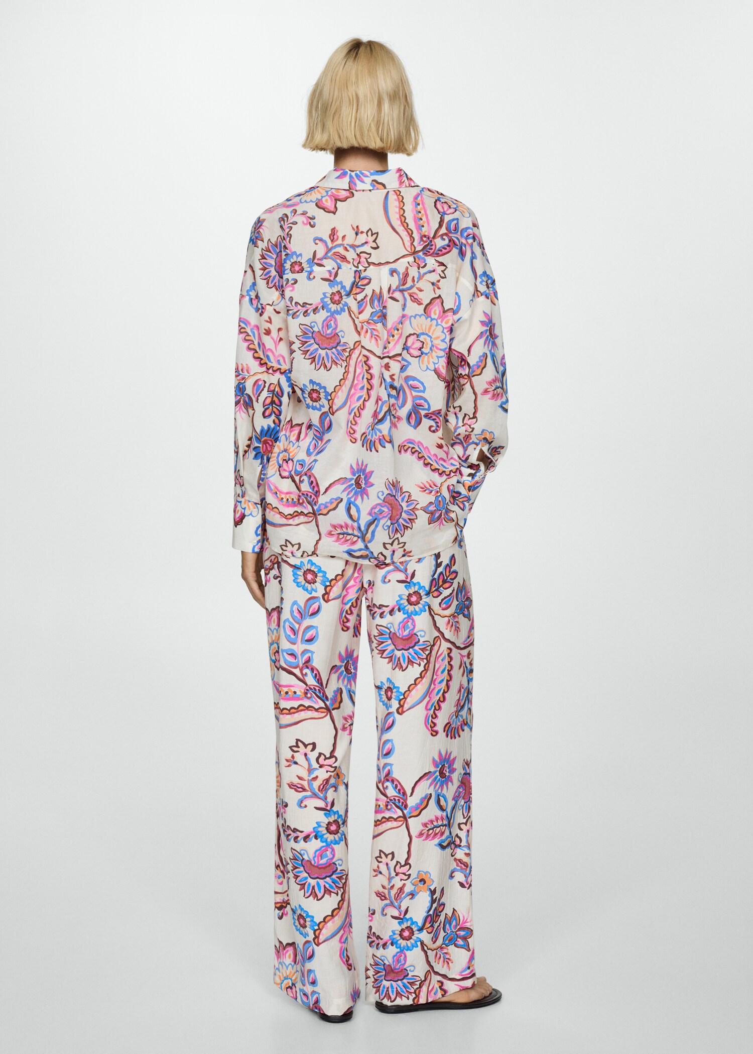 Floral print straight trousers - Reverse of the article