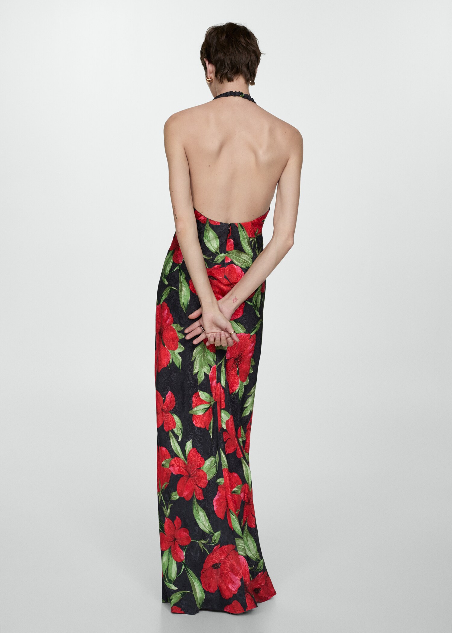 Geblümtes Neckholderkleid - Rückseite des Artikels