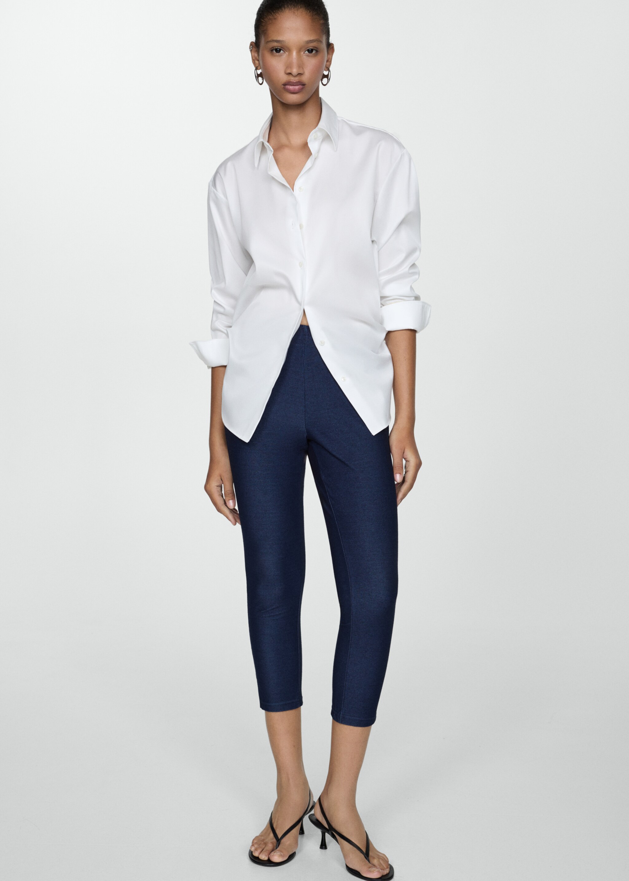 Capri leggings - Details of the article 2, Blue. Ref: 77092925-00.