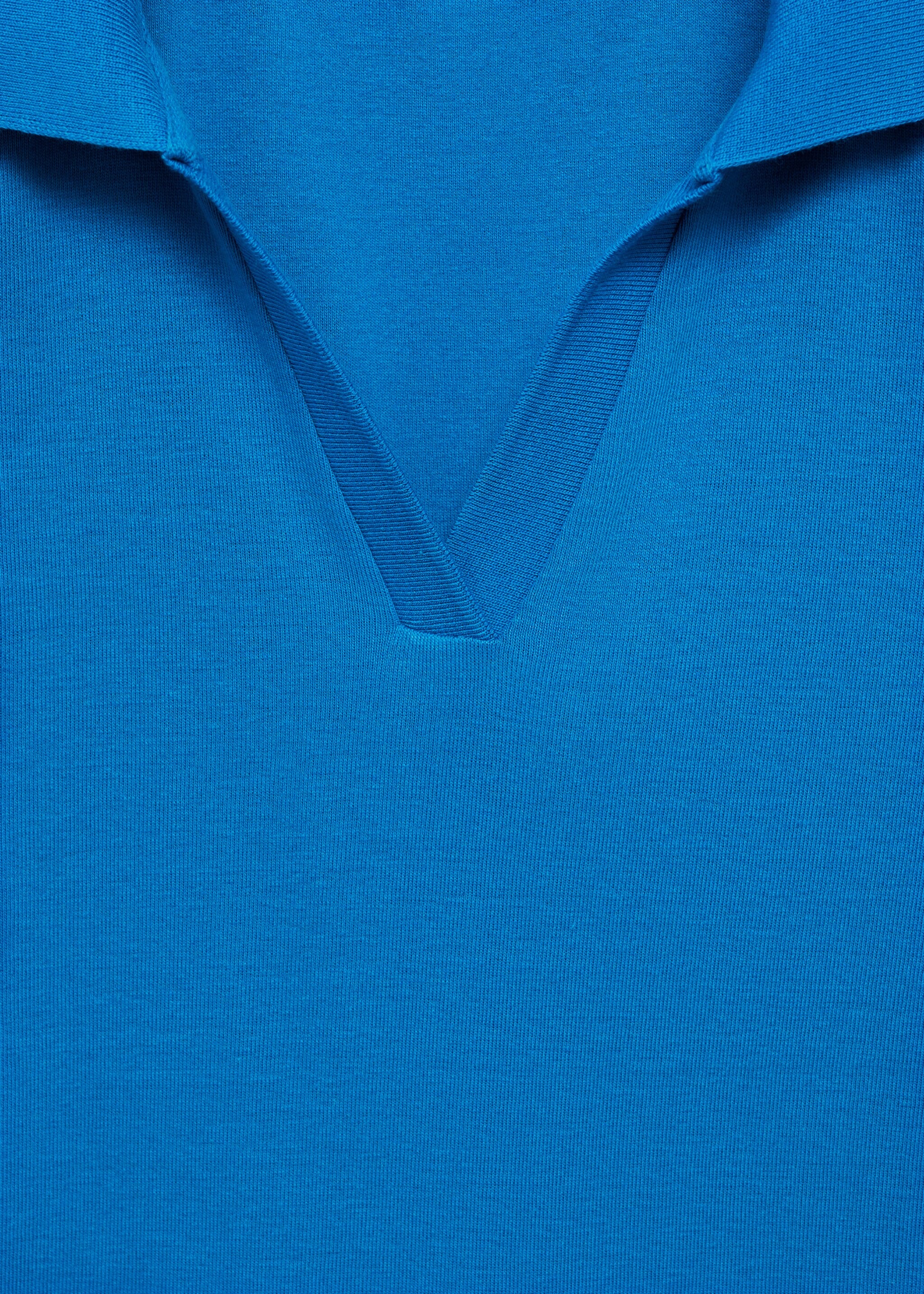 Contrasting stripes cotton polo shirt - Details of the article 8, Blue. Ref: 77092926-00.