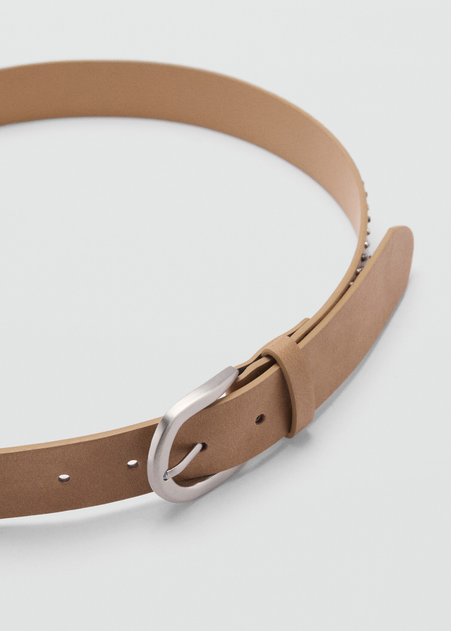 Bead leather belt - Medium plane
