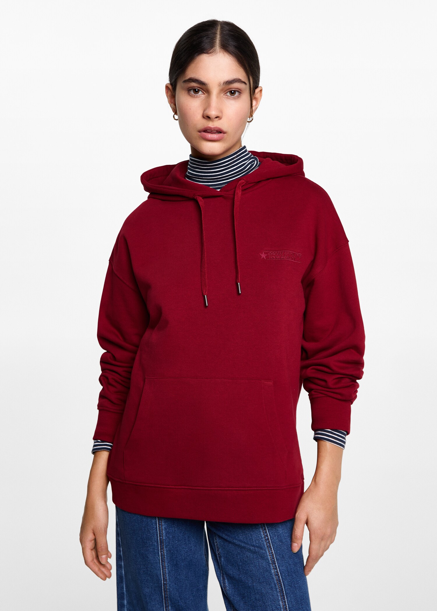 Embroidered detail cotton sweatshirt - Medium plane