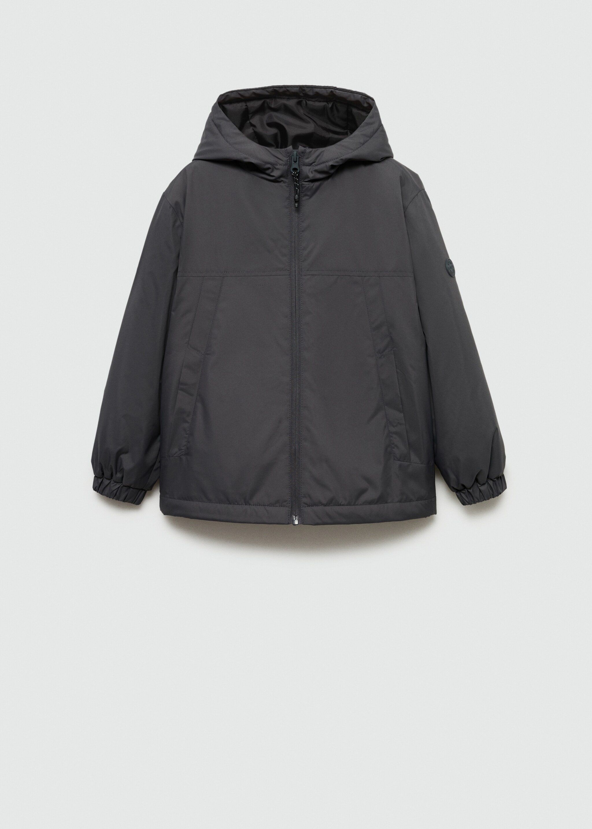 Hooded coat - Article without model, Charcoal. Ref: 77093265-00.
