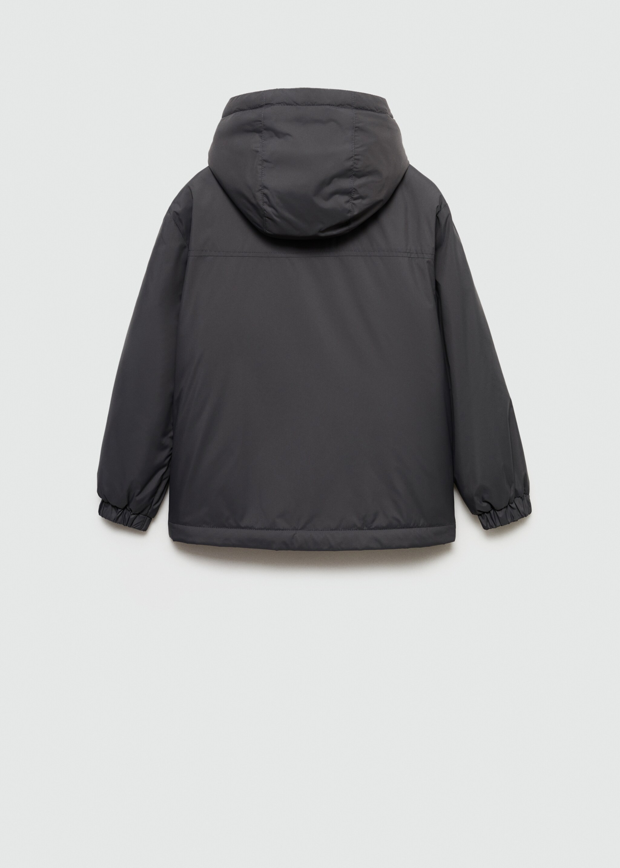 Hooded coat - Reverse of the article, Charcoal. Ref: 77093265-00.