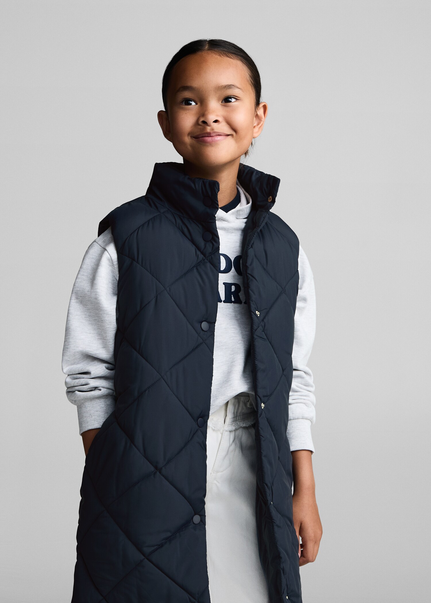 Gilet matelassé long - Plan moyen