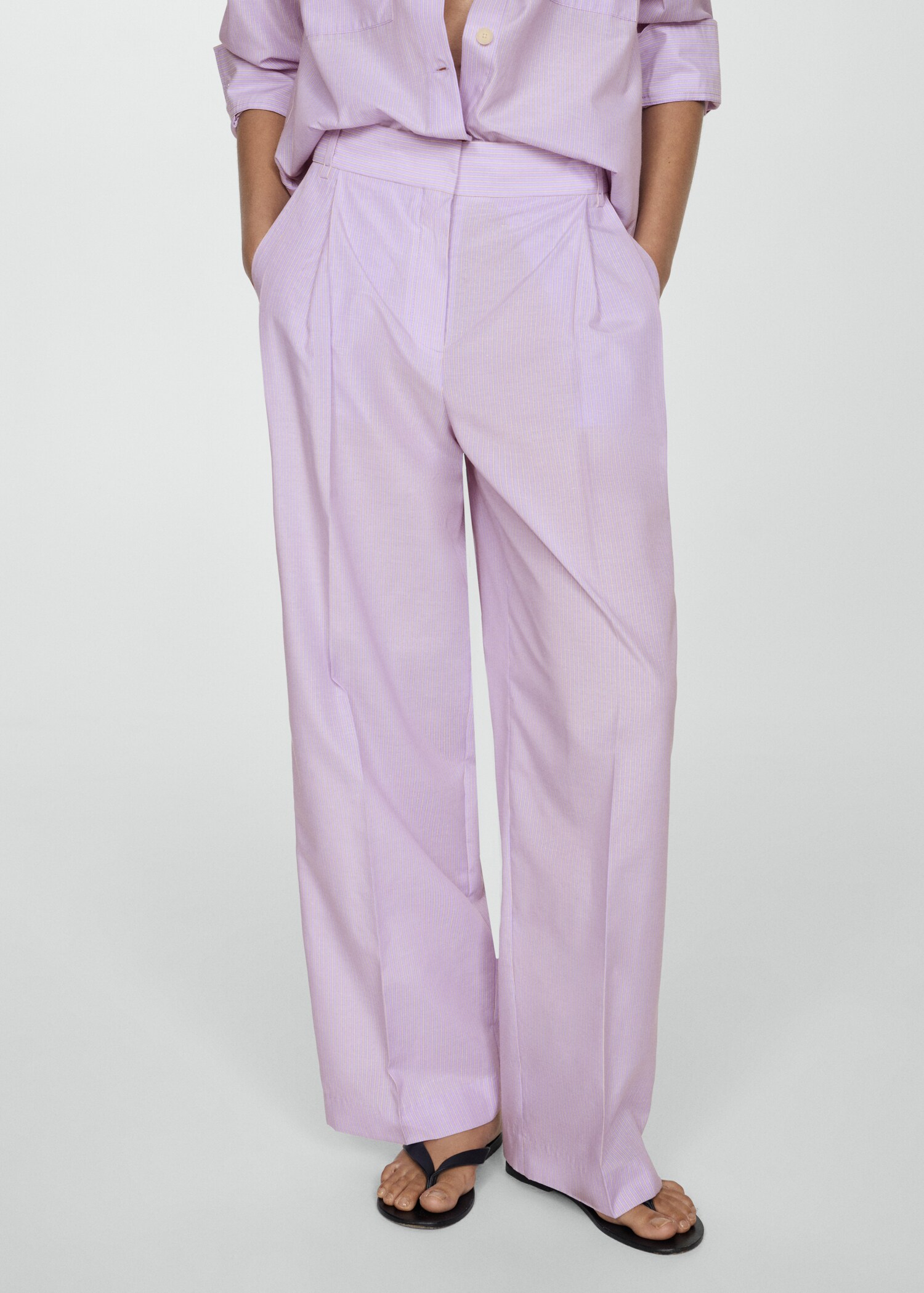 Striped wideleg trousers - Medium plane