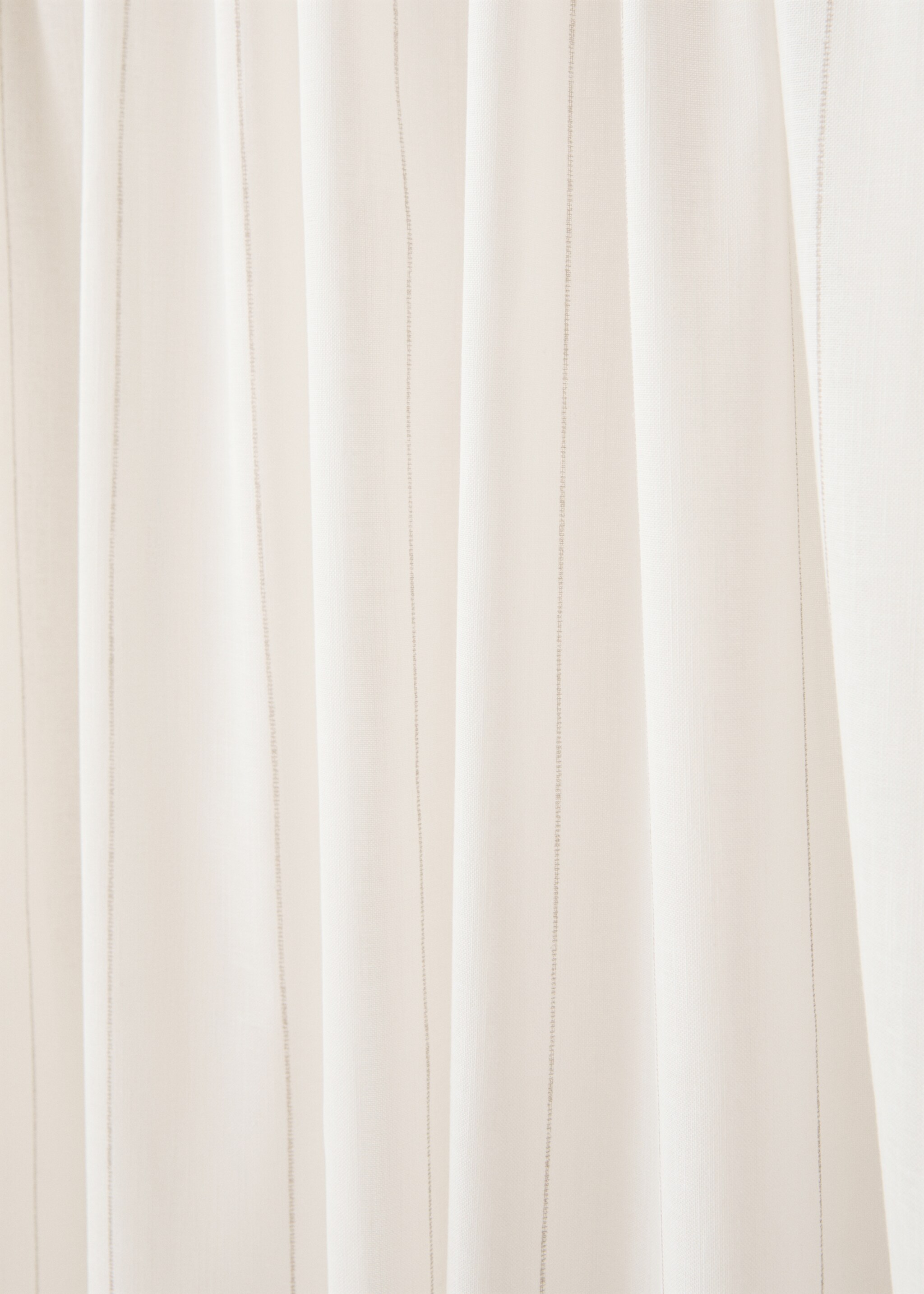 Striped cotton curtain - Details of the article 4, Off White. Ref: 77093270-00.