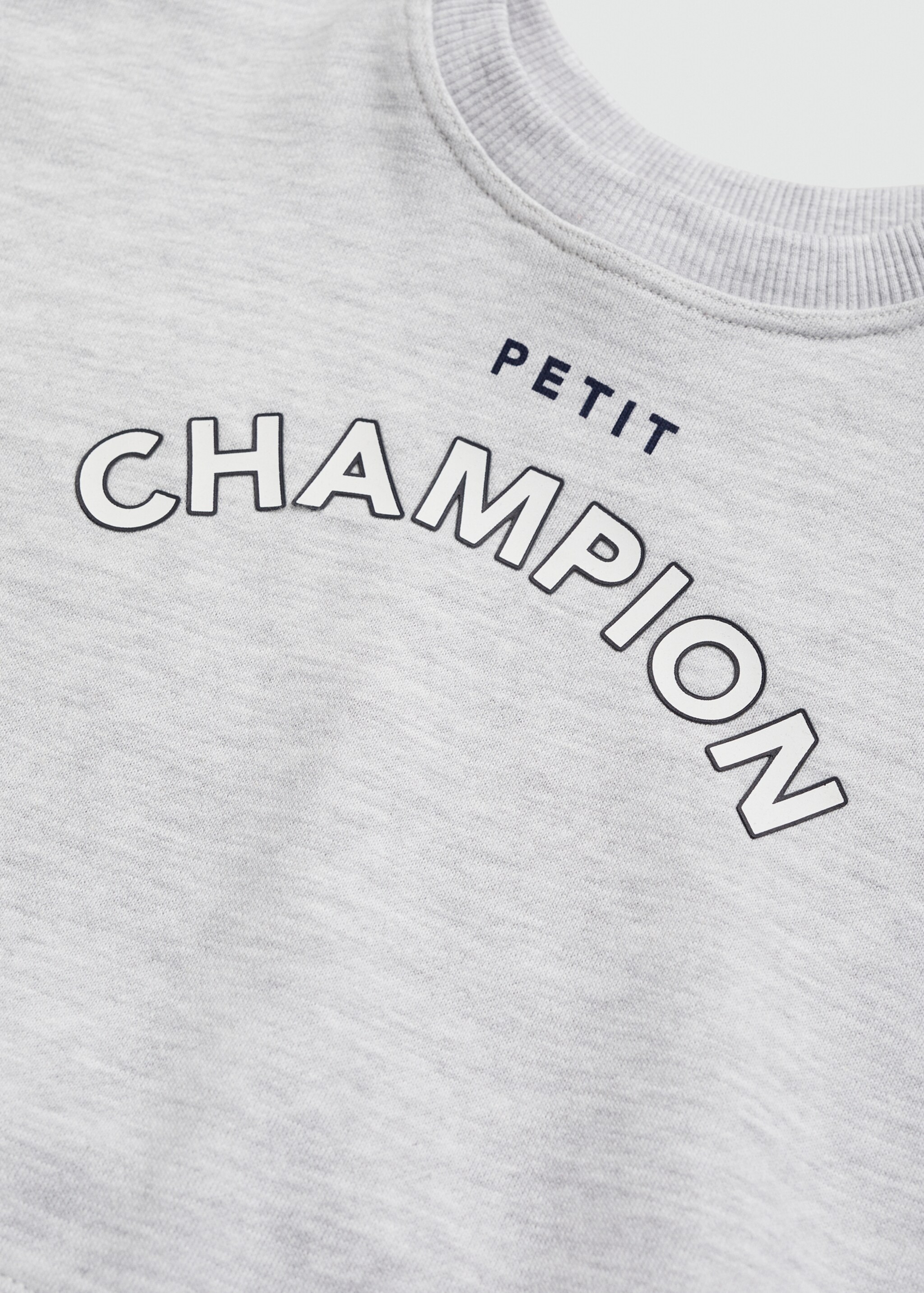 Sweat-shirt imprimé message - Détail de l'article 8, Gris chiné moyen. Ref: 77093277-00.