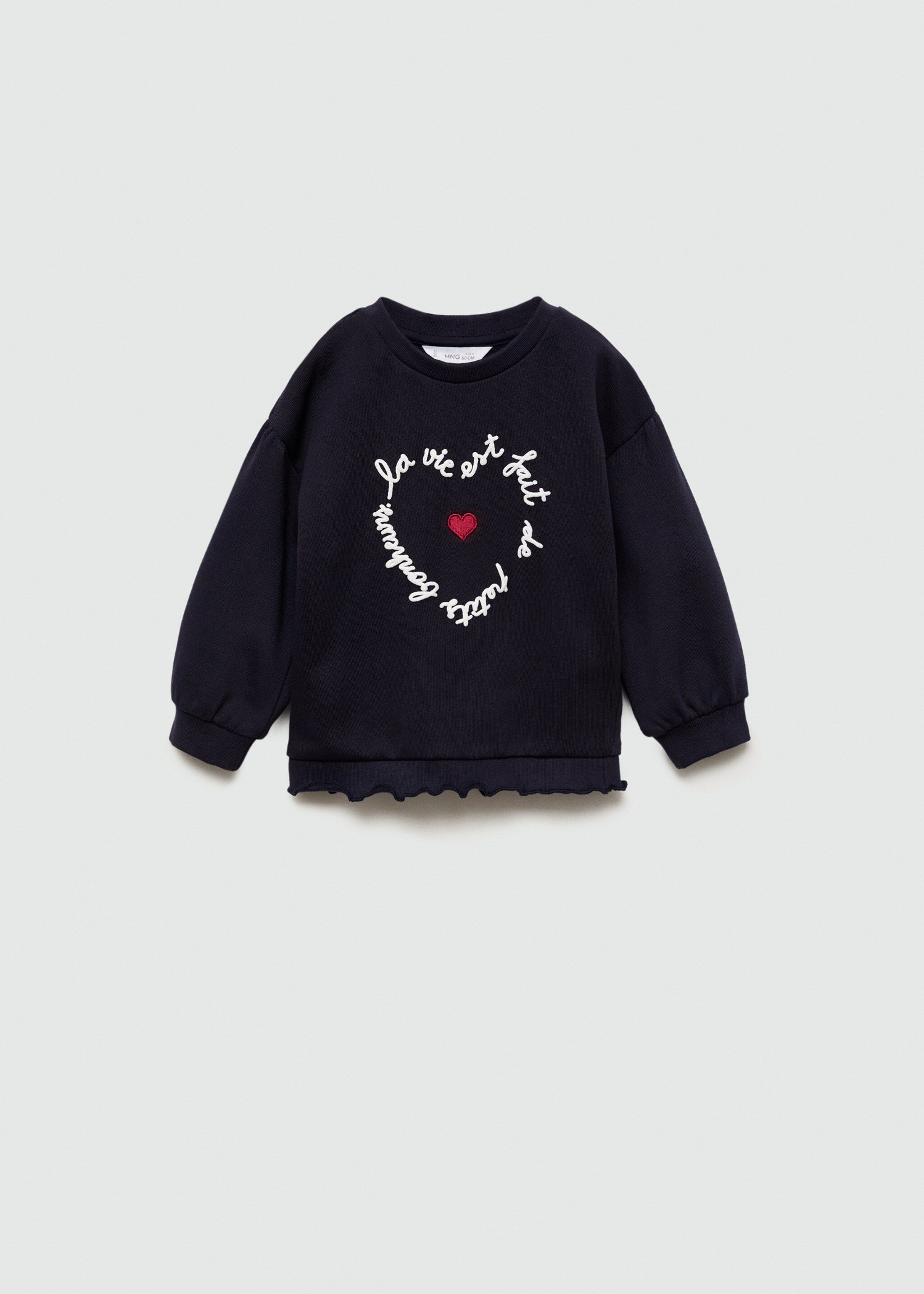 Sweat-shirt imprimé broderie - Article sans modèle, Bleu marine foncé. Ref: 77093283-00.