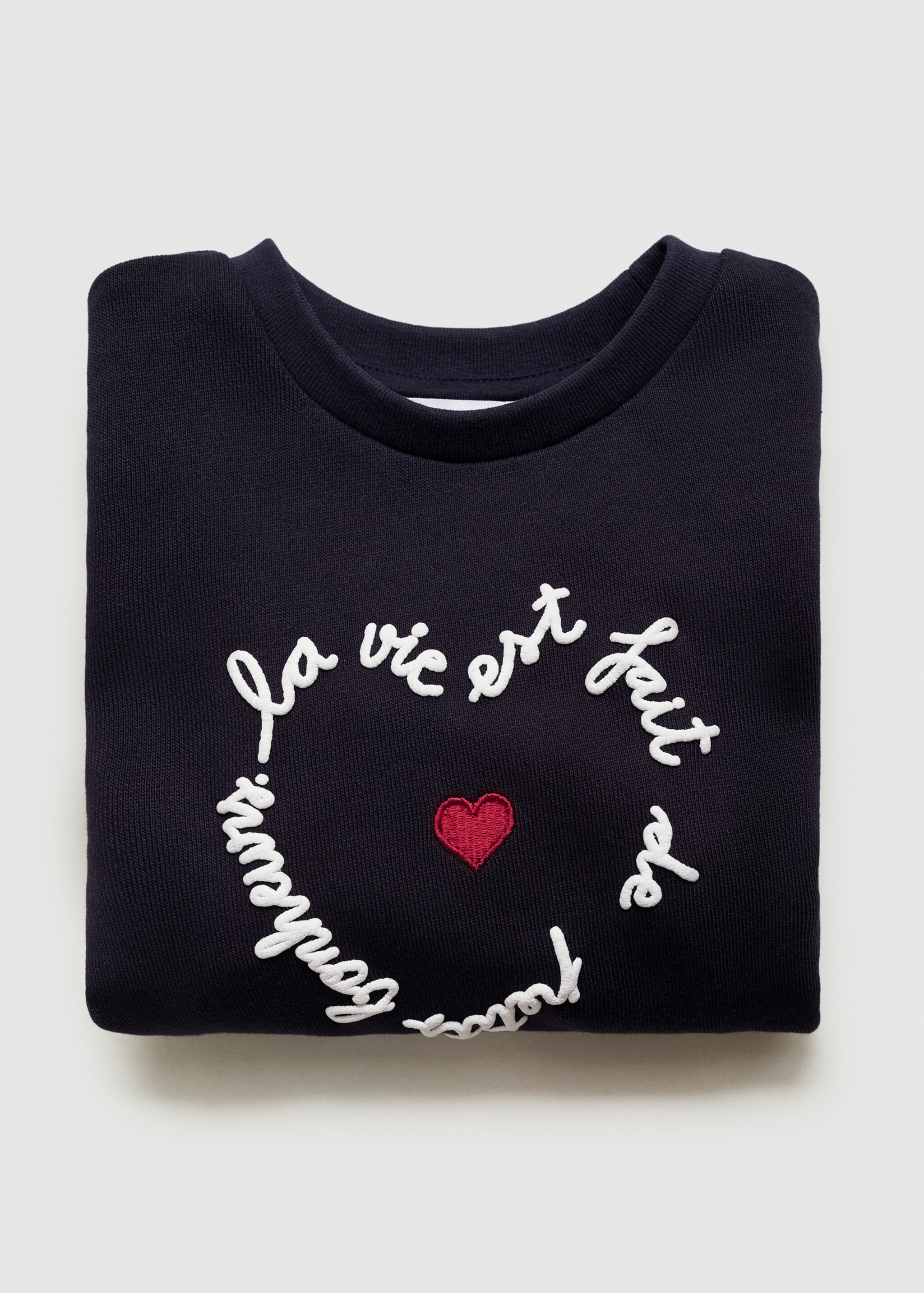 Sweat-shirt imprimé broderie - Détail de l'article 0, Bleu marine foncé. Ref: 77093283-00.