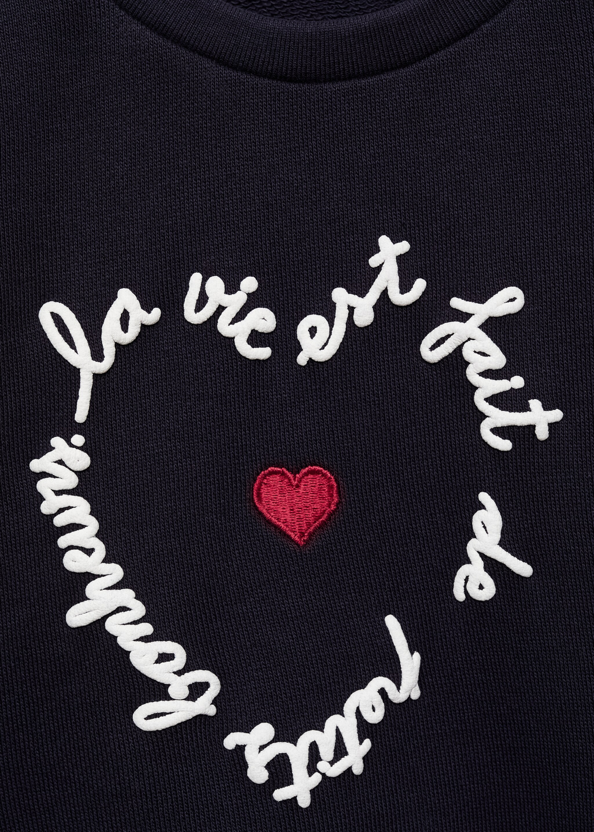 Sweat-shirt imprimé broderie - Détail de l'article 8, Bleu marine foncé. Ref: 77093283-00.