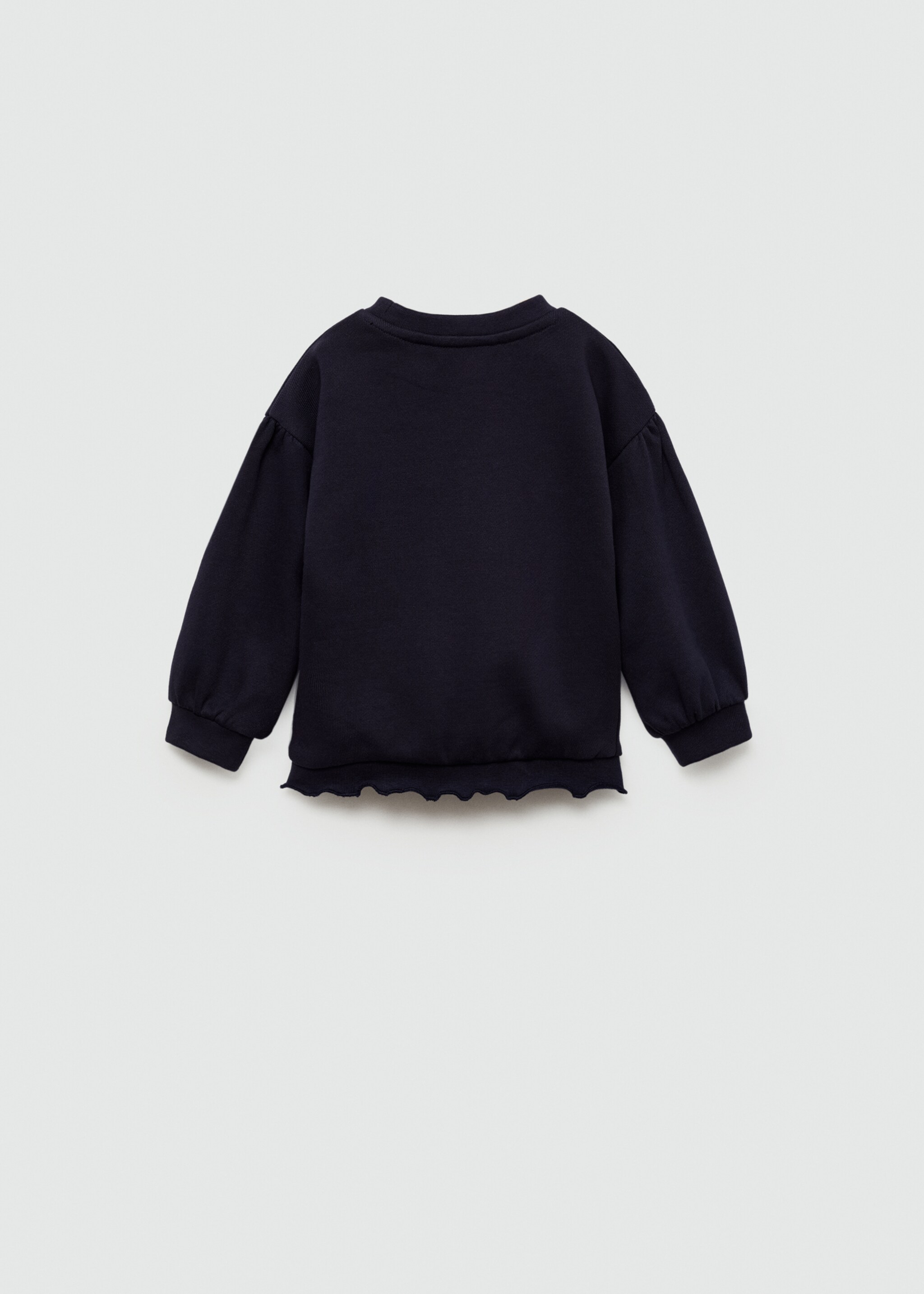 Sweat-shirt imprimé broderie - Verso de l’article, Bleu marine foncé. Ref: 77093283-00.