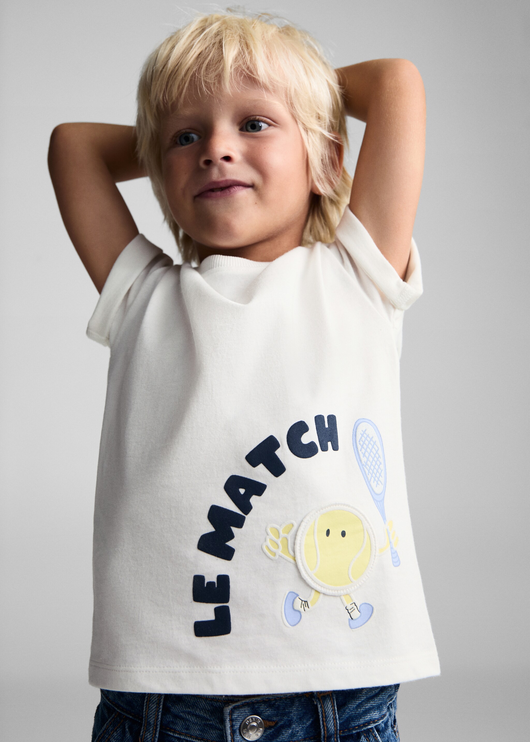 Printed cotton-blend t-shirt - Details of the article 1