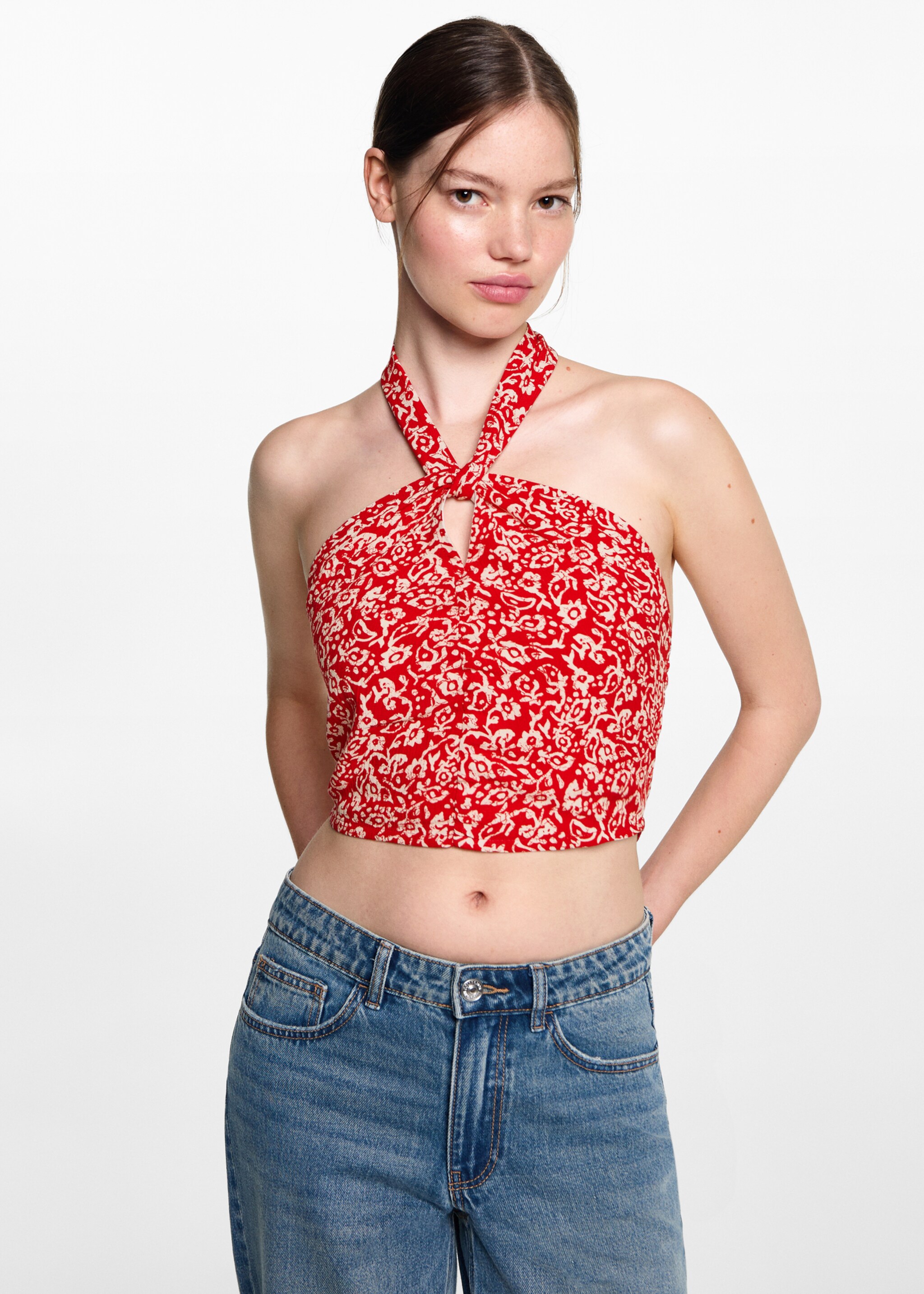 Printed top with knot - Medium plane