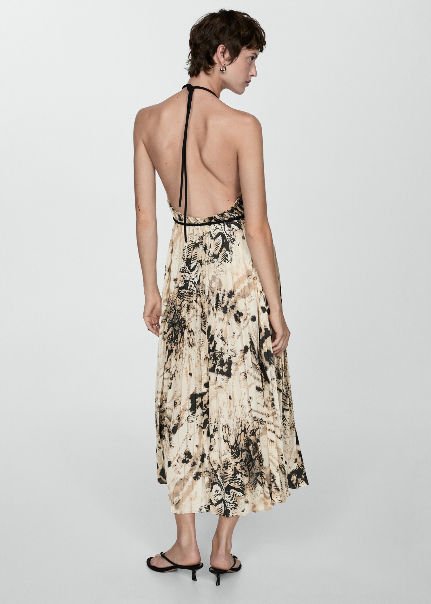 Plissiertes Kleid mit Animal Print - Detail des Artikels 2
