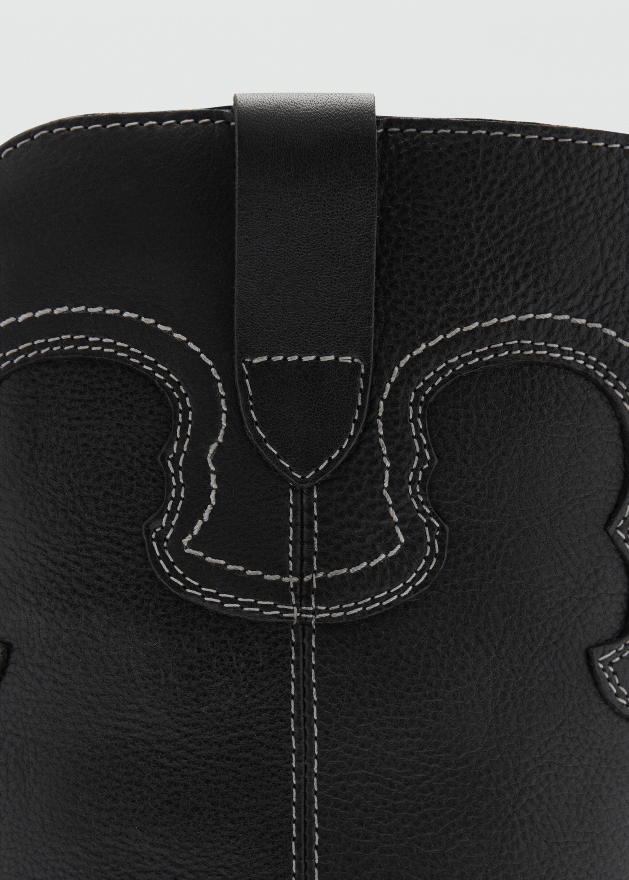Cowboy leather boots - Details of the article 3, Black. Ref: 77093665-00.