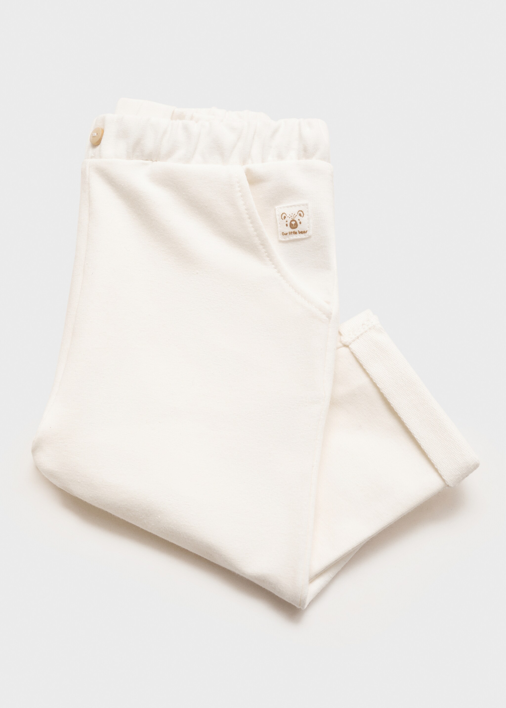 Elastic waist cotton trousers - Details of the article 0, Off White. Ref: 77093667-00.