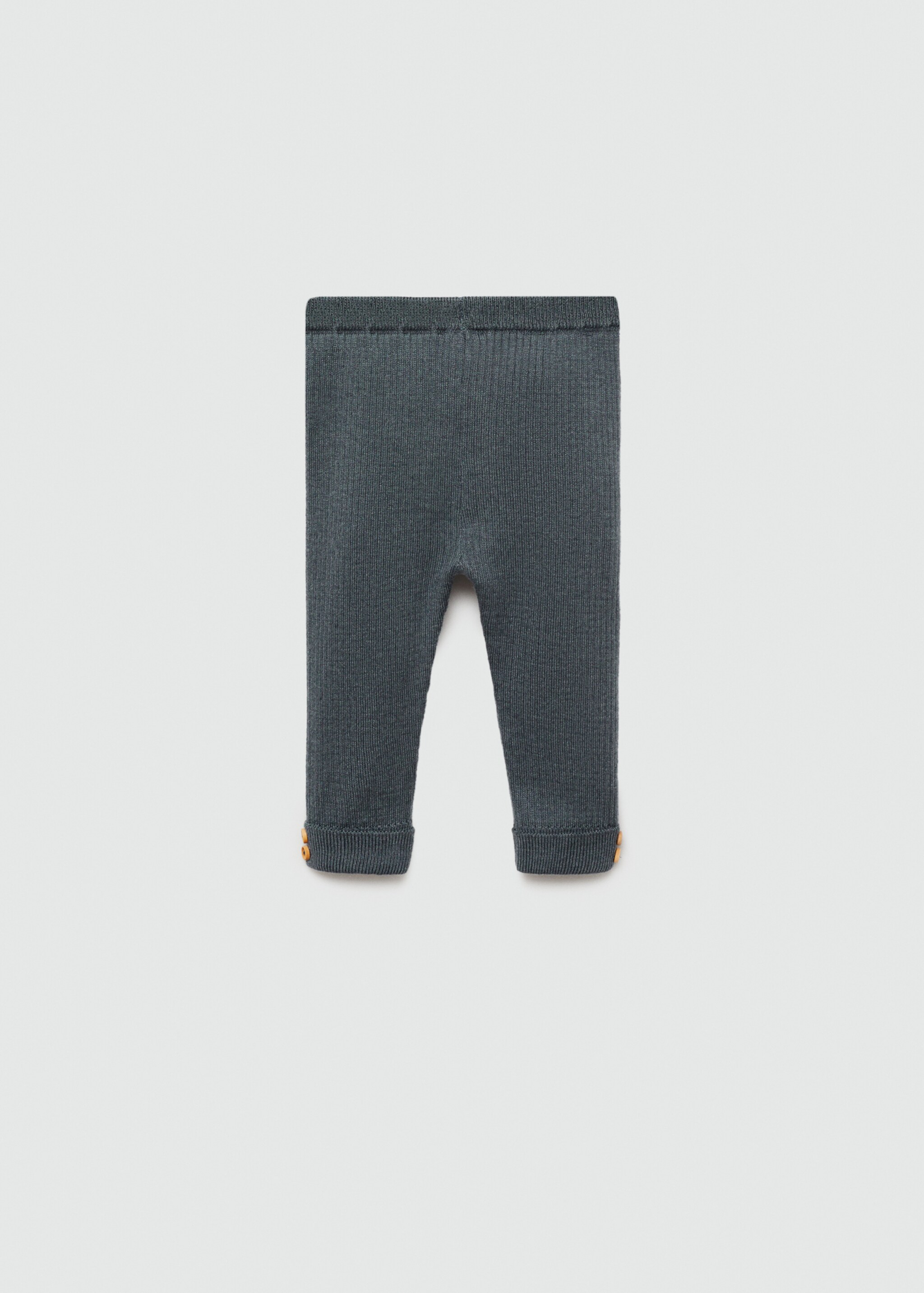 Geribde katoenen legging - Achterkant van het artikel, Petrol blauw. Ref: 77093670-00.