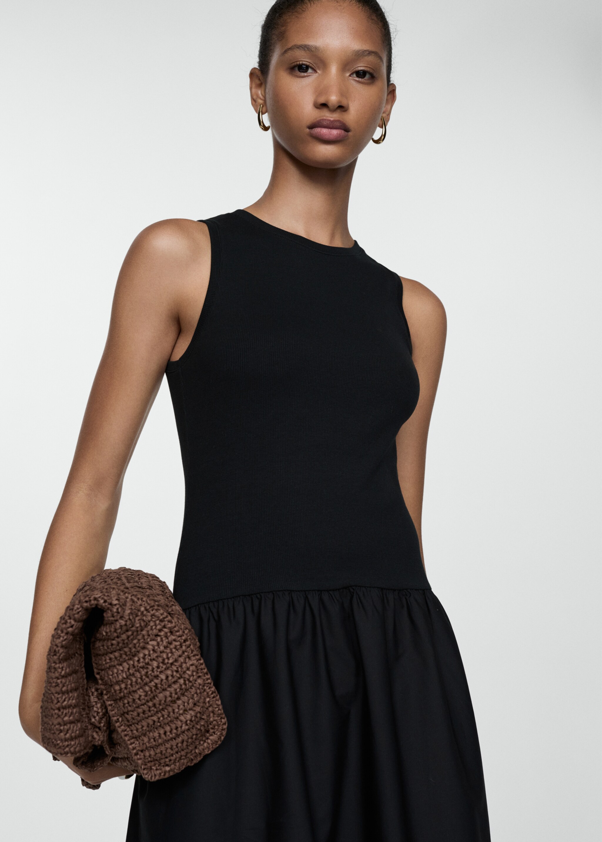 A-line dress - Medium plane, Black. Ref: 77093672-00.