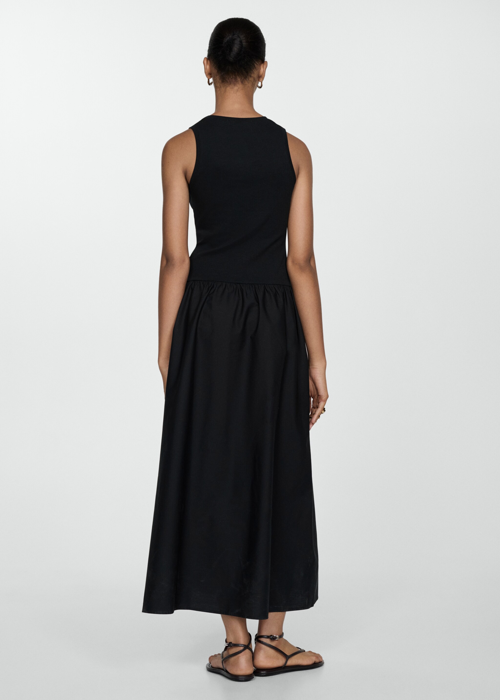A-line dress - Reverse of the article, Black. Ref: 77093672-00.