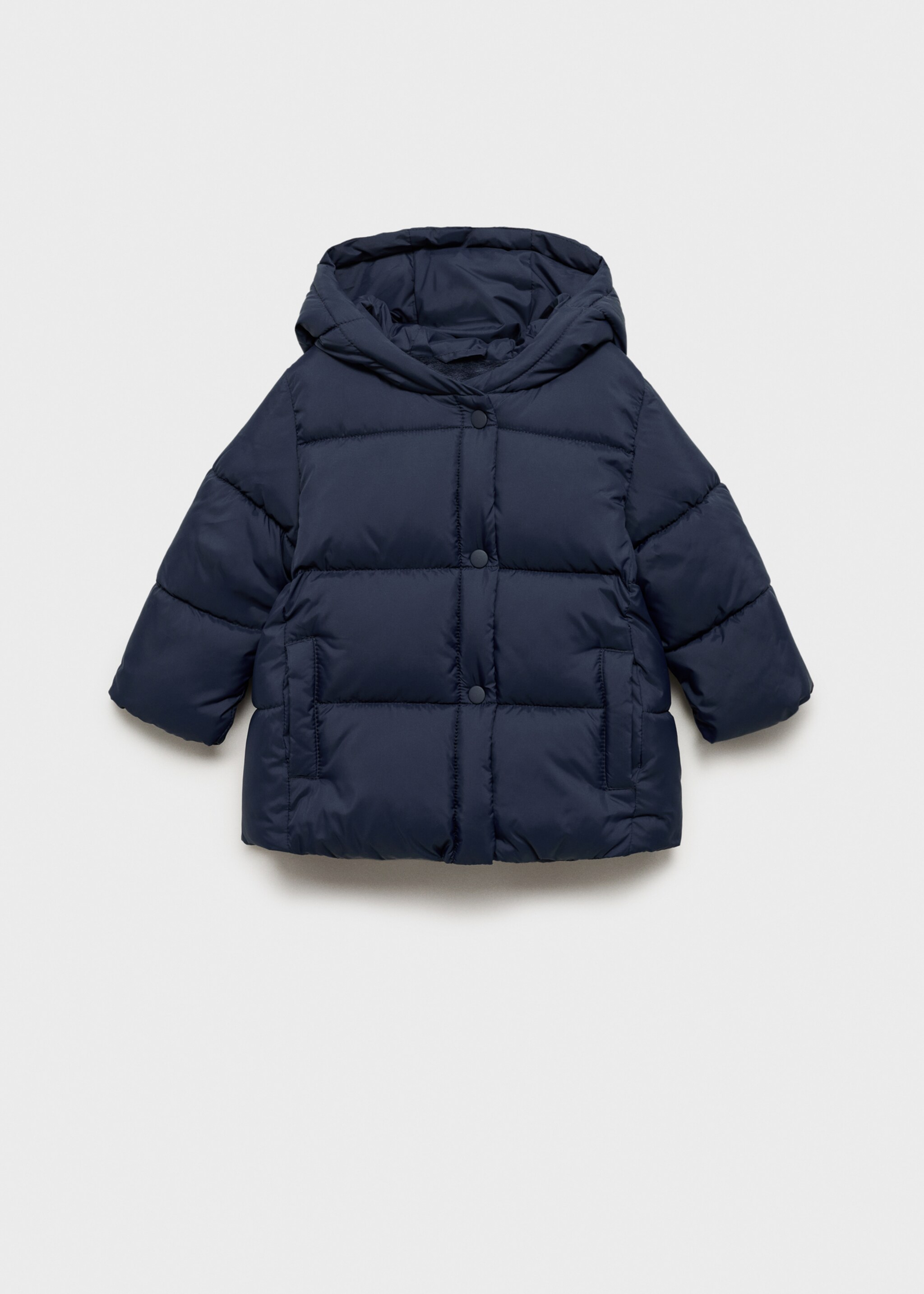 Hood quilted coat - Article without model, Dark Navy. Ref: 77094009-00.