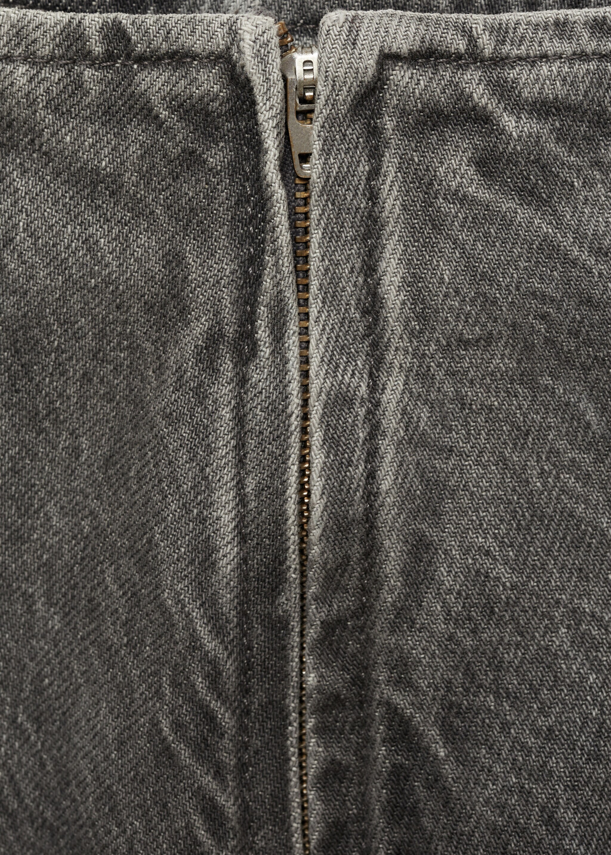 Denim minirok met plooien - Detail van het artikel 0, Grijs denim. Ref: 77094020-00.