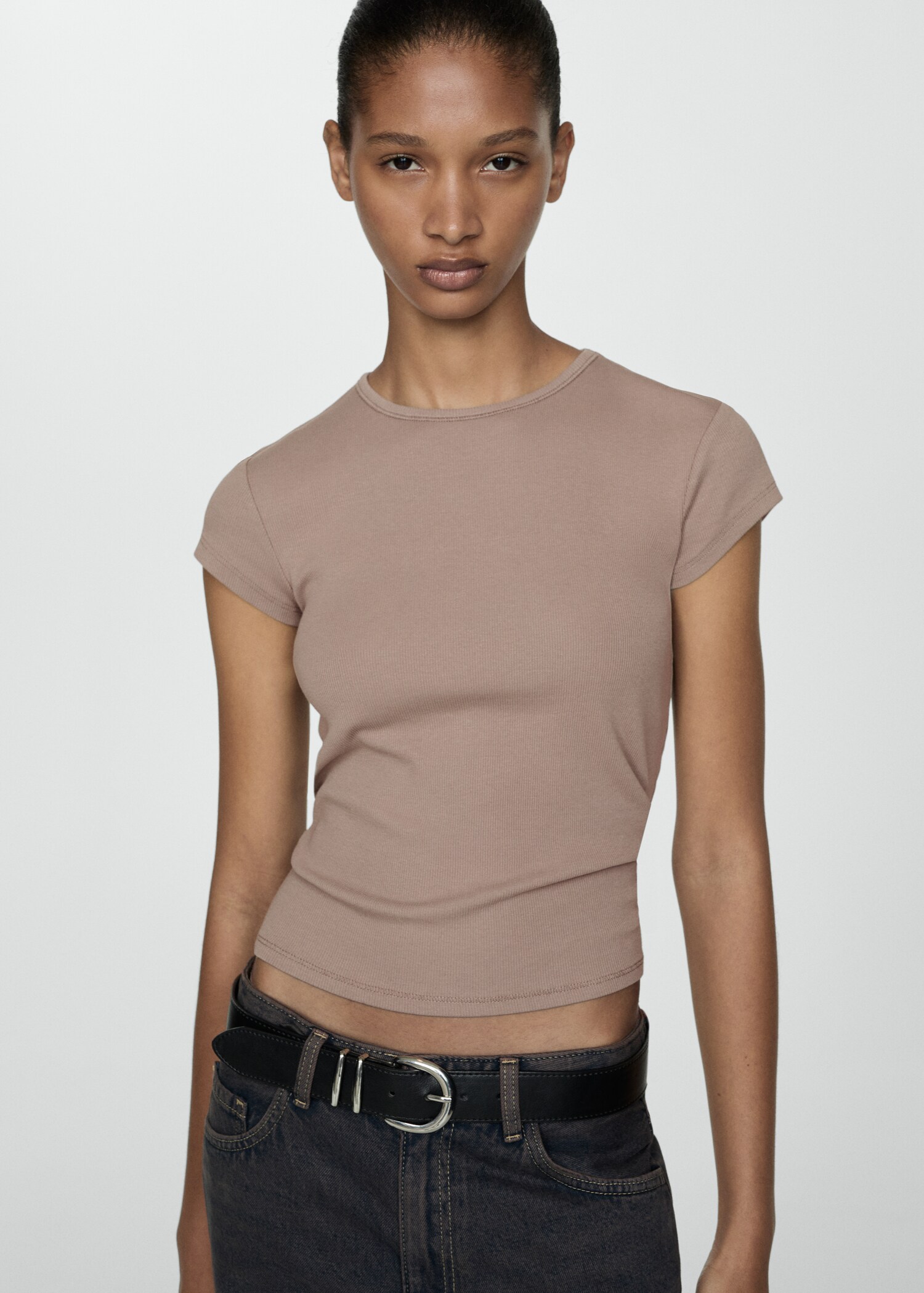Short sleeve knitted t-shirt - Medium plane