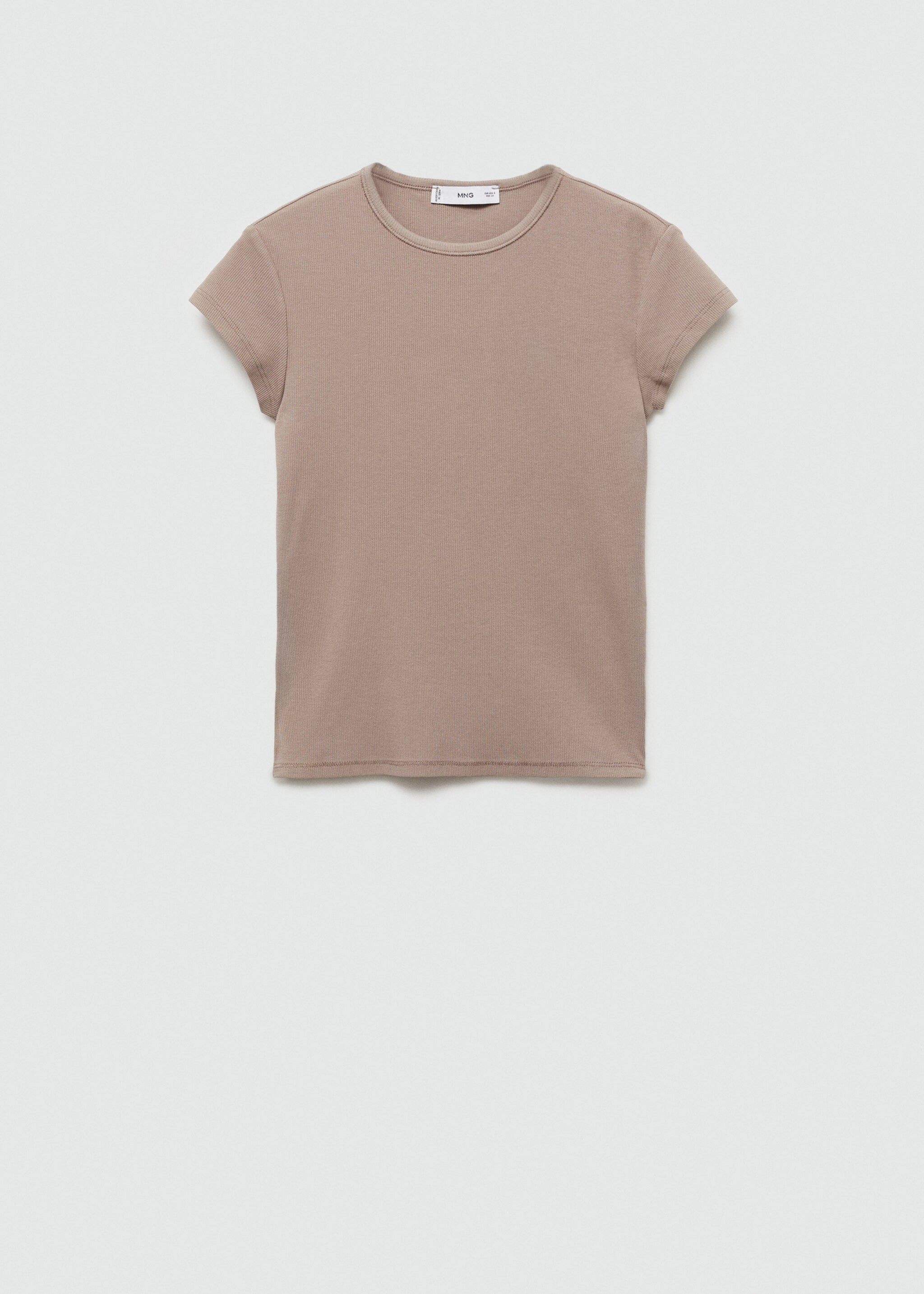 Short sleeve knitted t-shirt - Article without model, Light/Pastel Brown. Ref: 77094026-00.