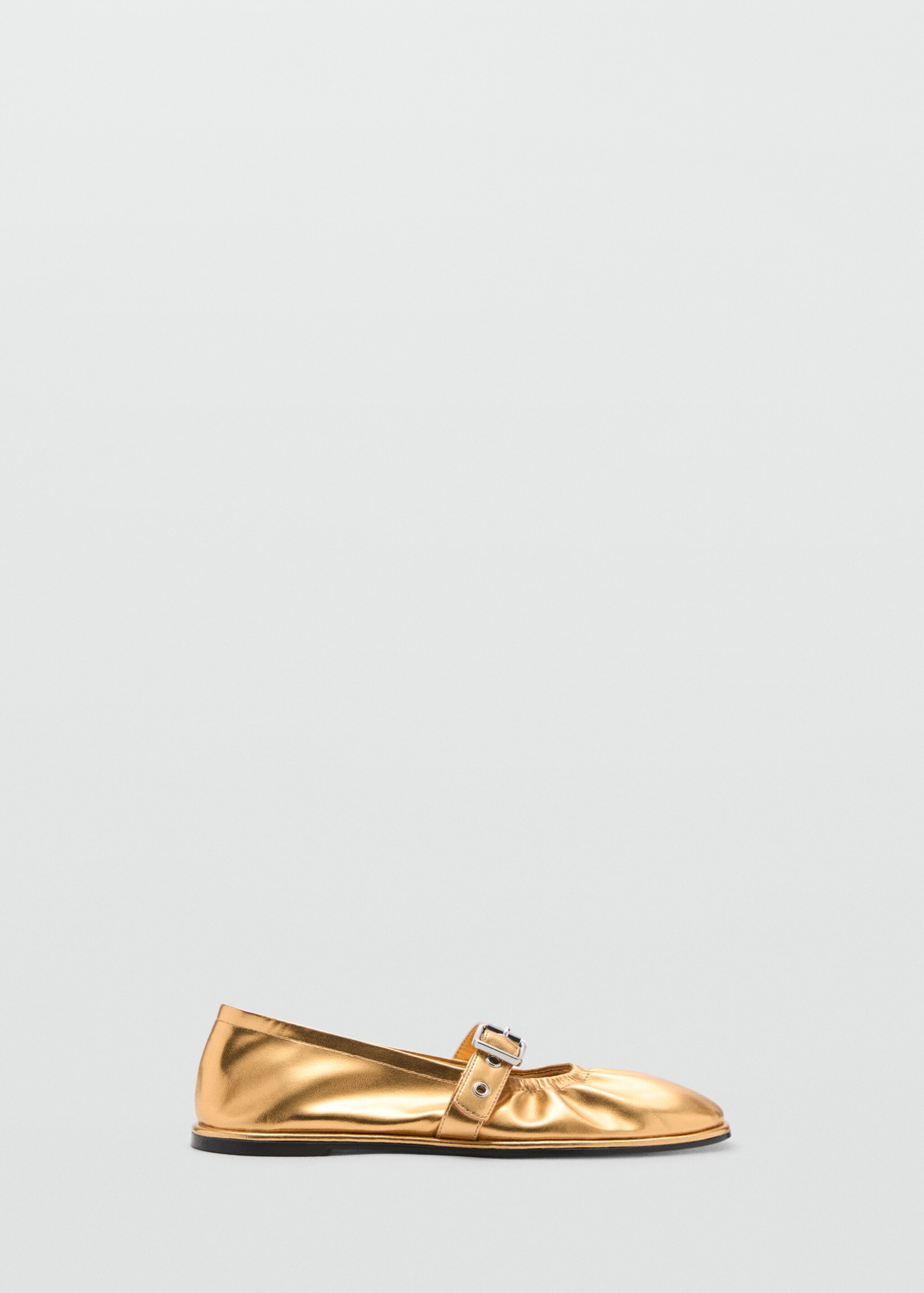 Round-toe ballet flats with buckle - Article without model, Gold. Ref: 77094029-00.
