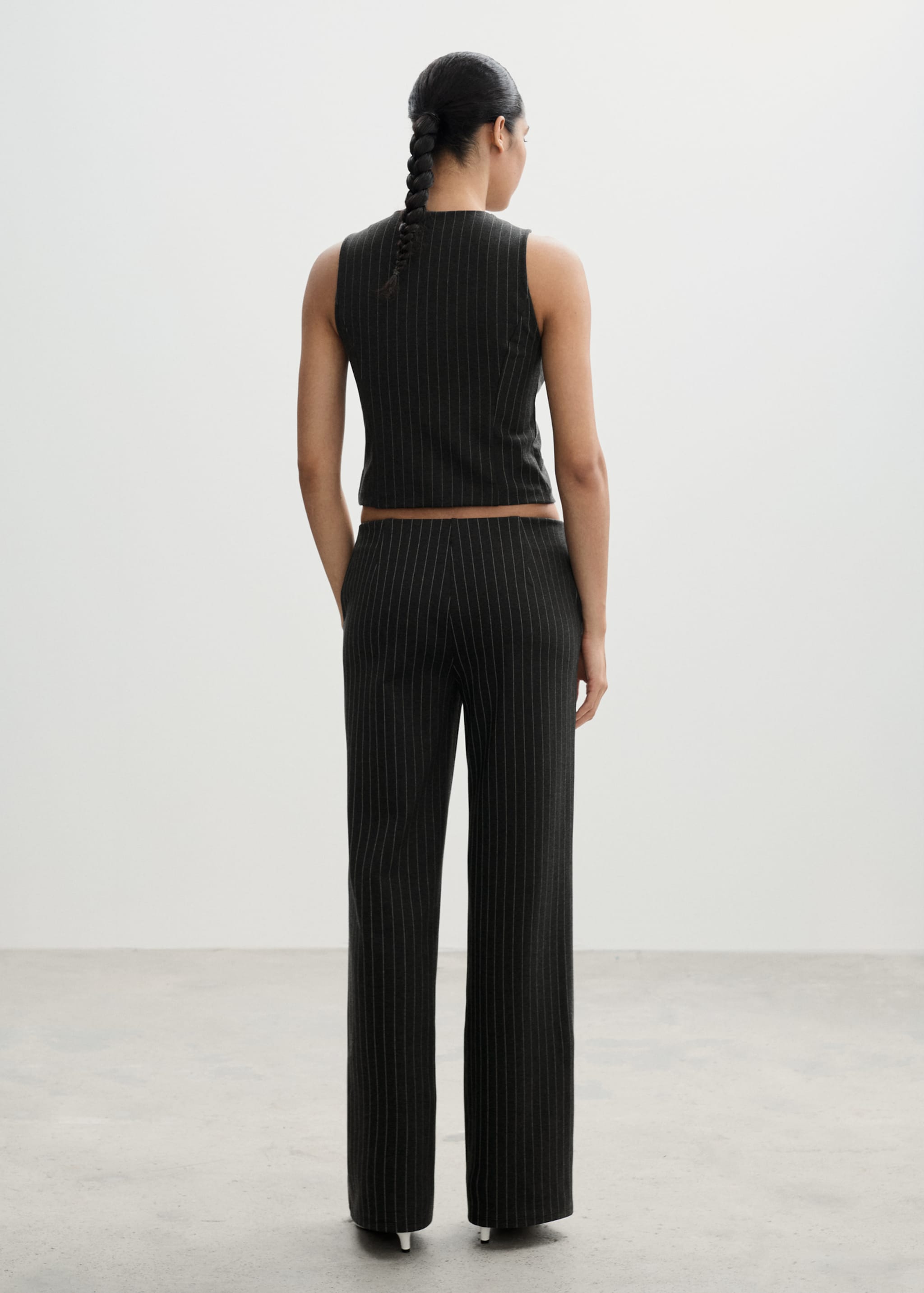 Rome-knit straight trousers - Reverse of the article, Grey. Ref: 77094031-00.