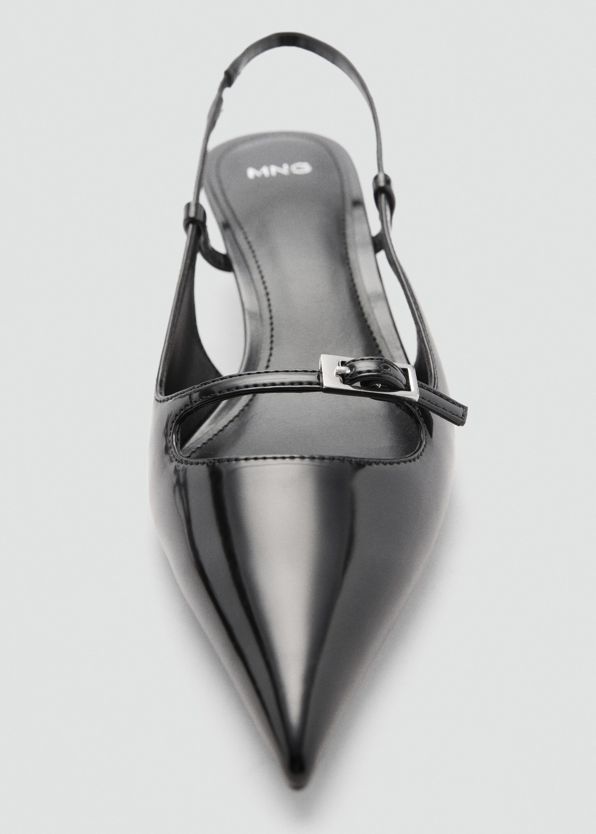 Slingback heeled shoes with buckle - Details of the article 3, Black. Ref: 77094032-00.
