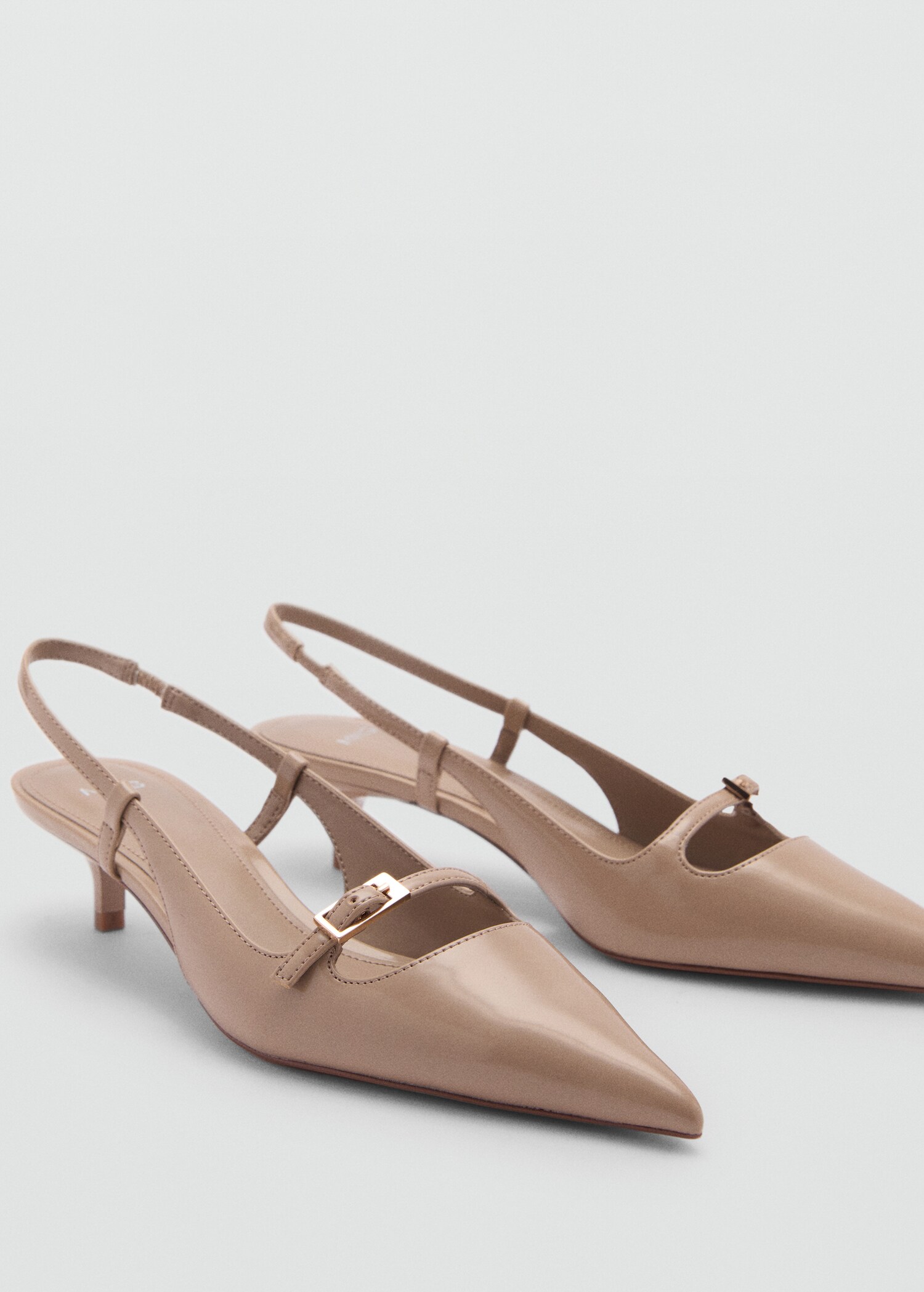 Slingback heeled shoes with buckle - Medium plane