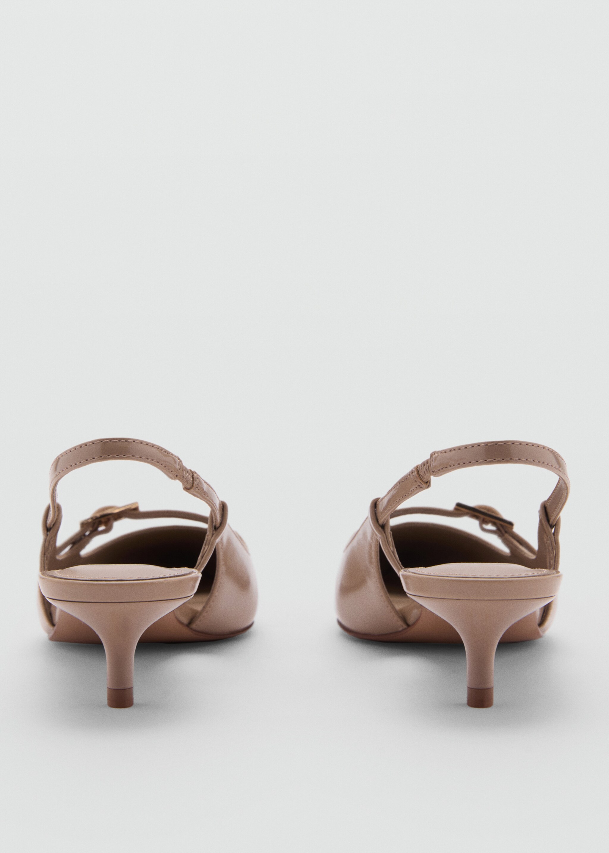 Slingback heeled shoes with buckle - Details of the article 1, Light/Pastel Brown. Ref: 77094032-00.