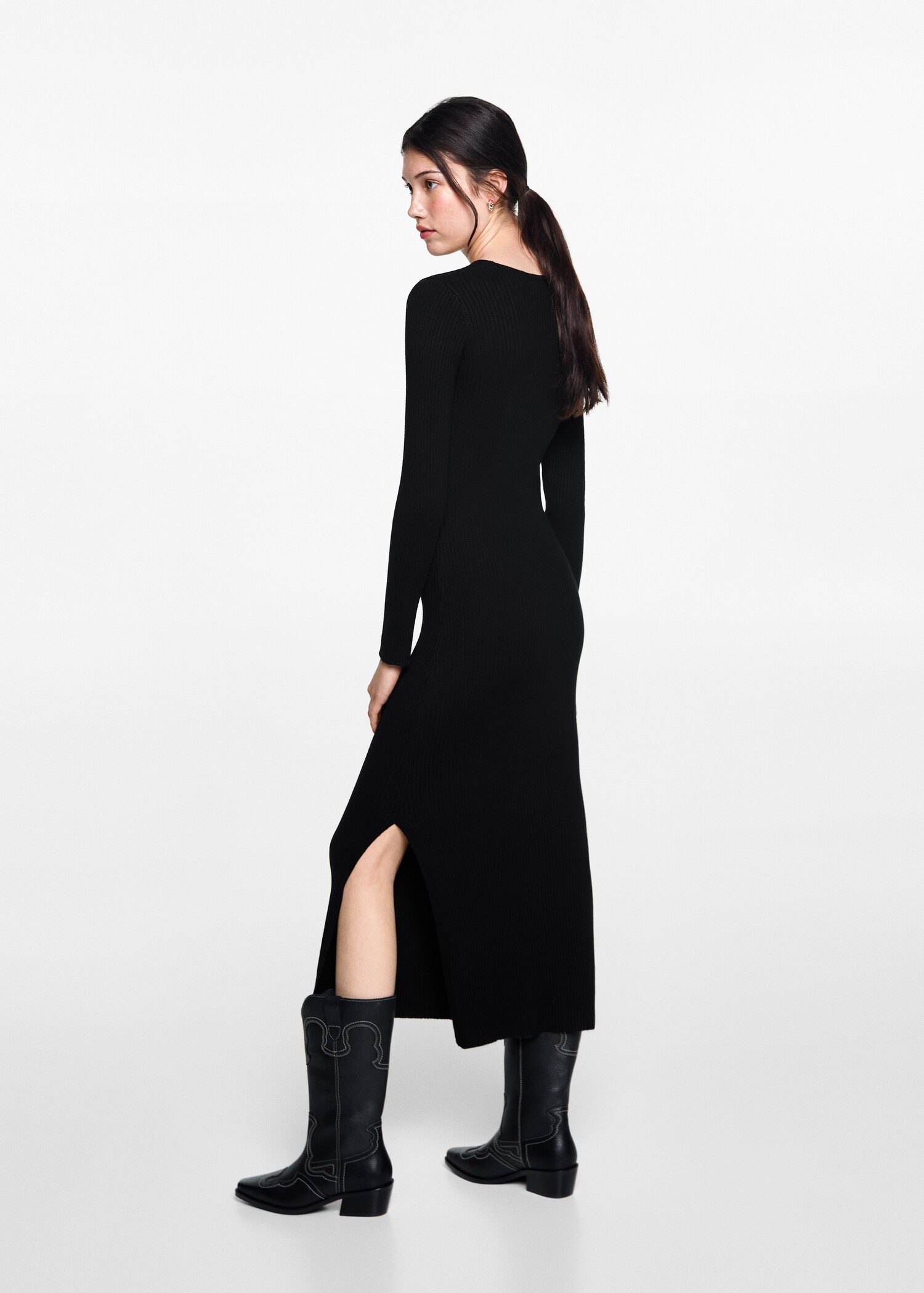 Geripptes Midikleid - Rückseite des Artikels