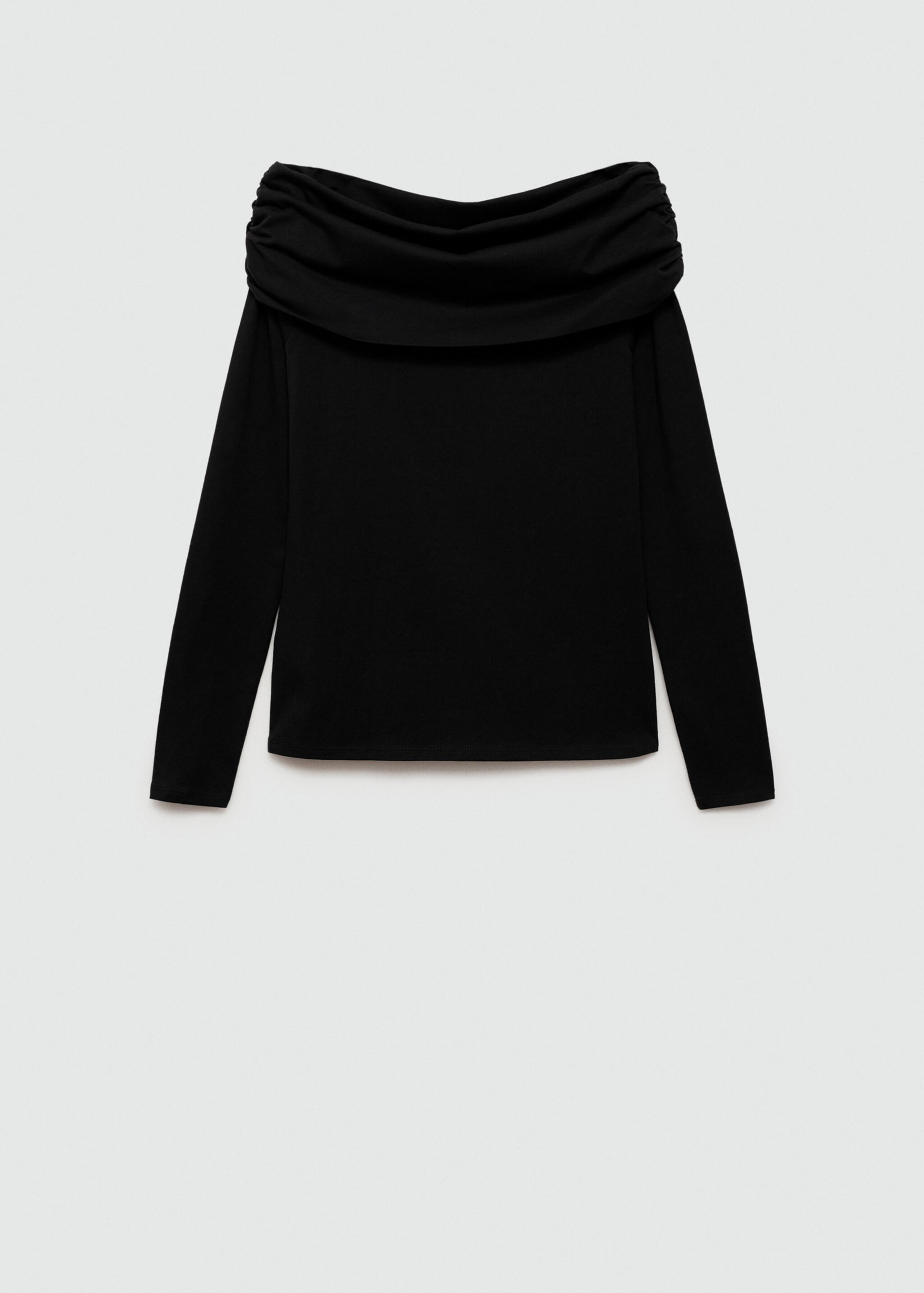 Off-shoulder T-shirt - Article without model, Black. Ref: 77094040-00.